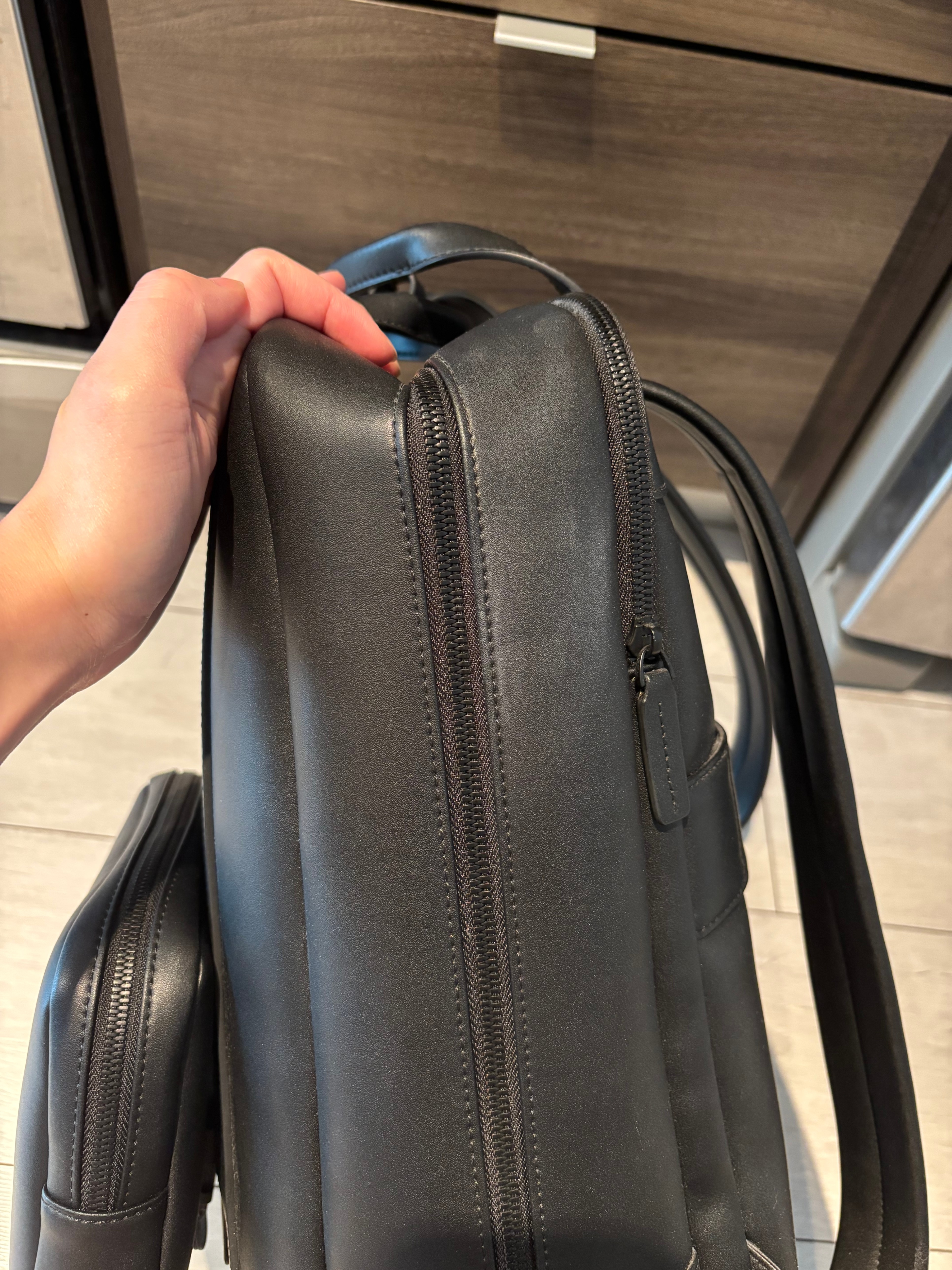 MONOs Metro Backpack Black Vegan Leather 18L - photo 3