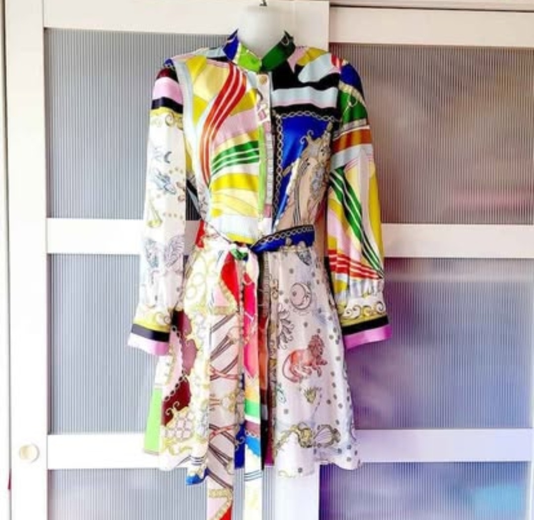 Zara Chain Print Belted Shirt Dress - photo 3