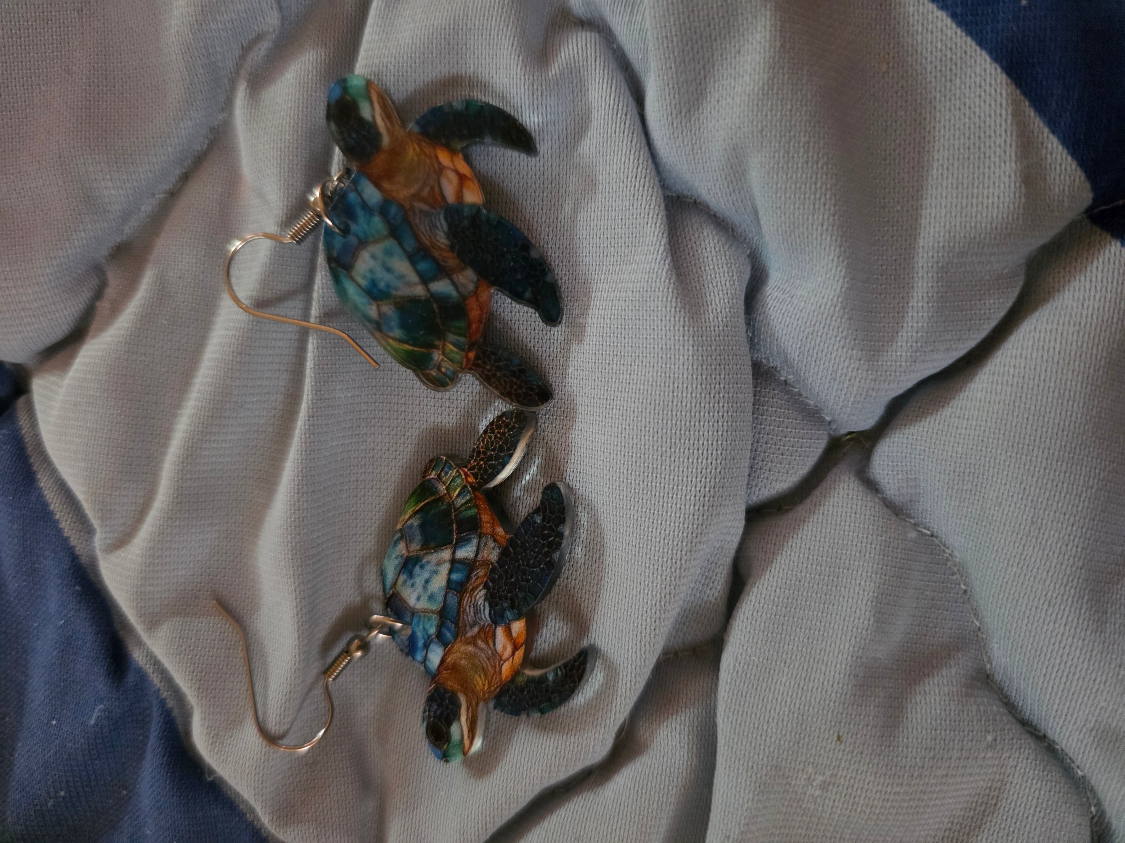 Cute 2D Acrylic Turtle Earrings - photo 4