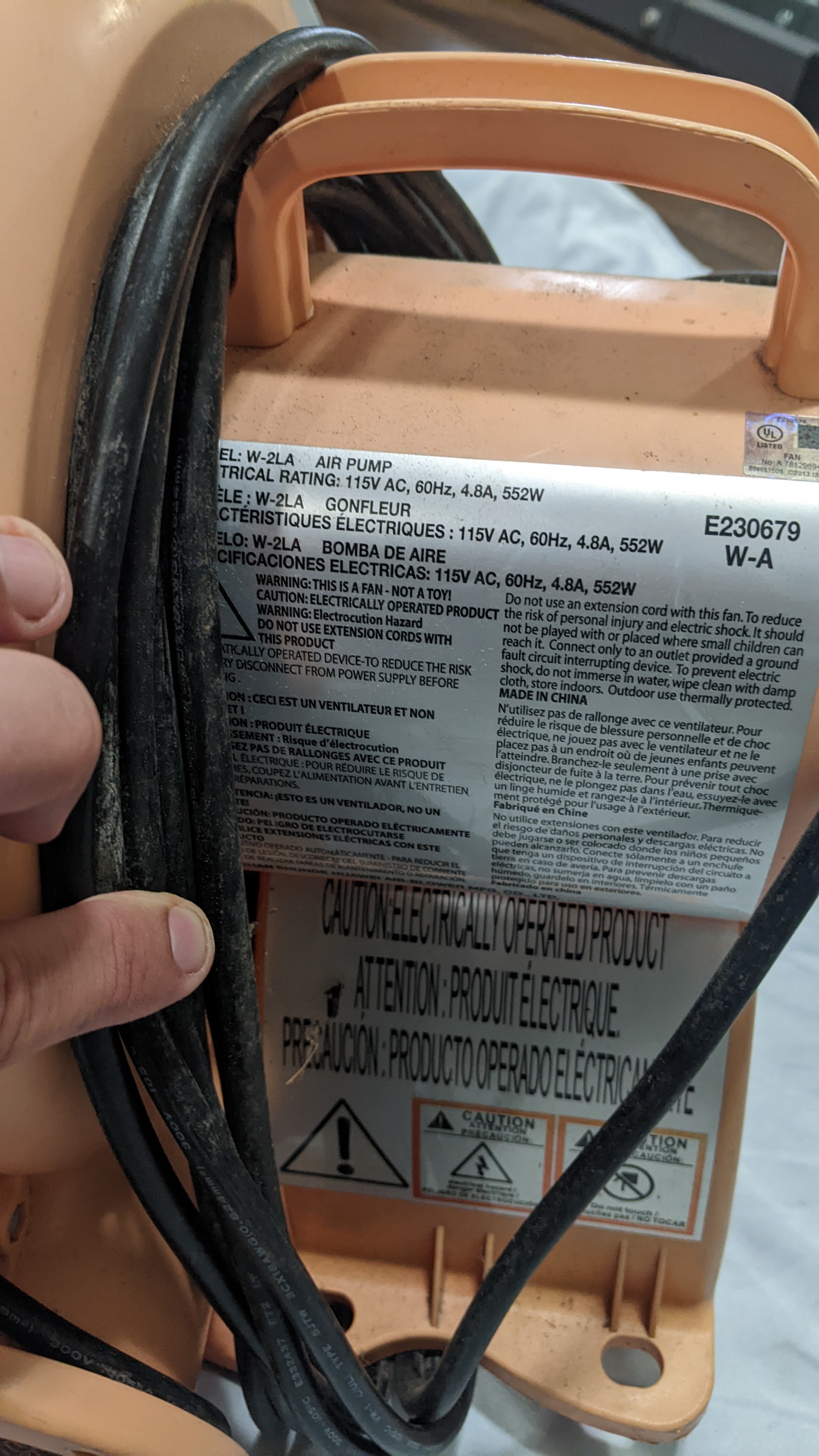 Air Pump SW-2LA Bounce House, 115V AC - $50 - photo 2