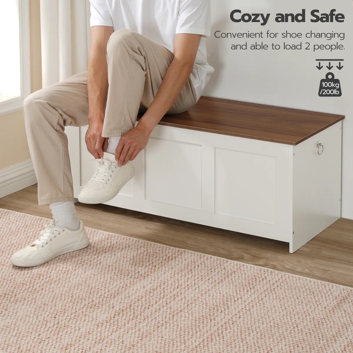 39.3'' W Manufactured Wood Storage Bench With Flip Top - photo 4
