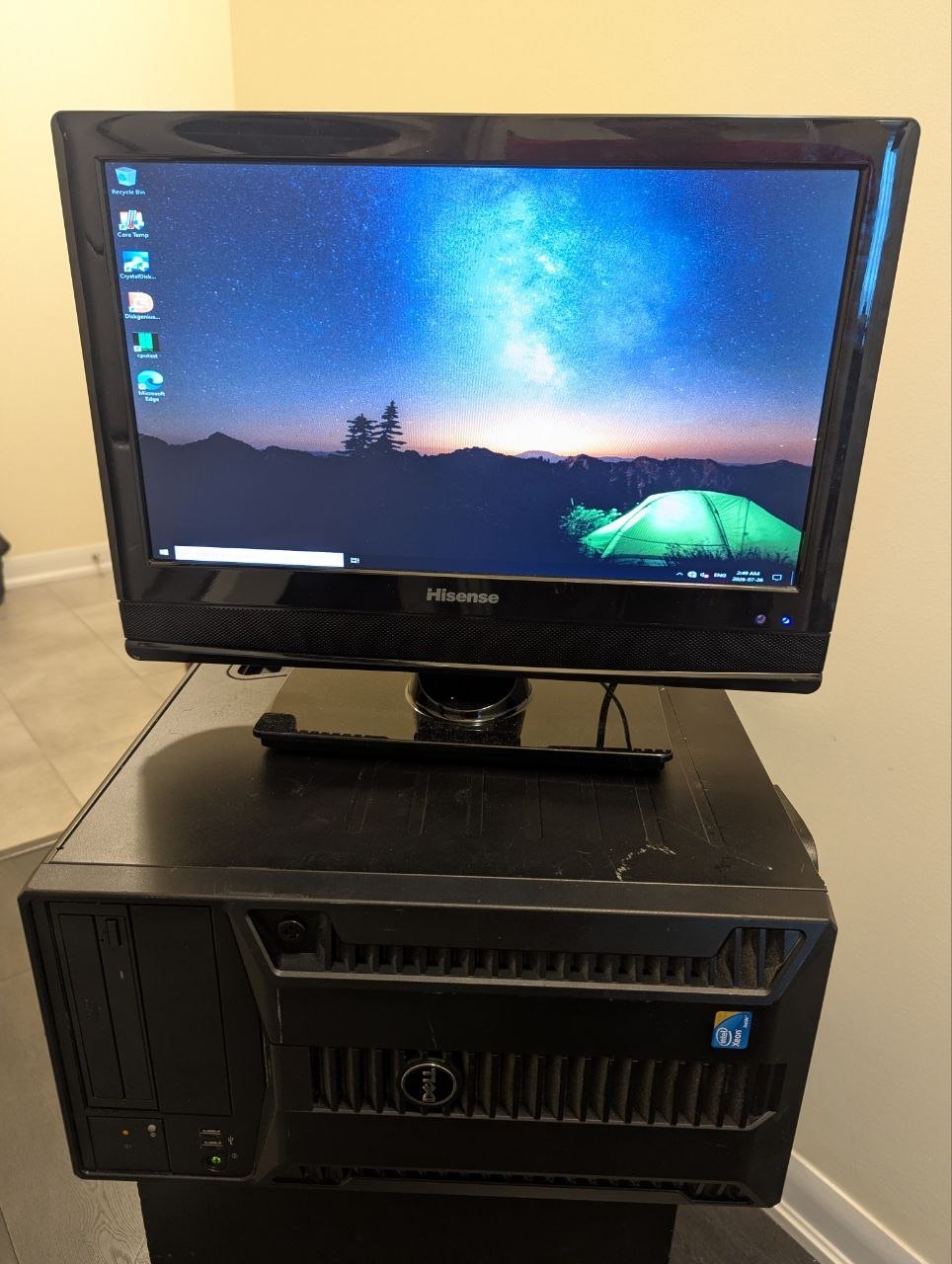 Dell T410  includes monitor, cables, keyboard mouse