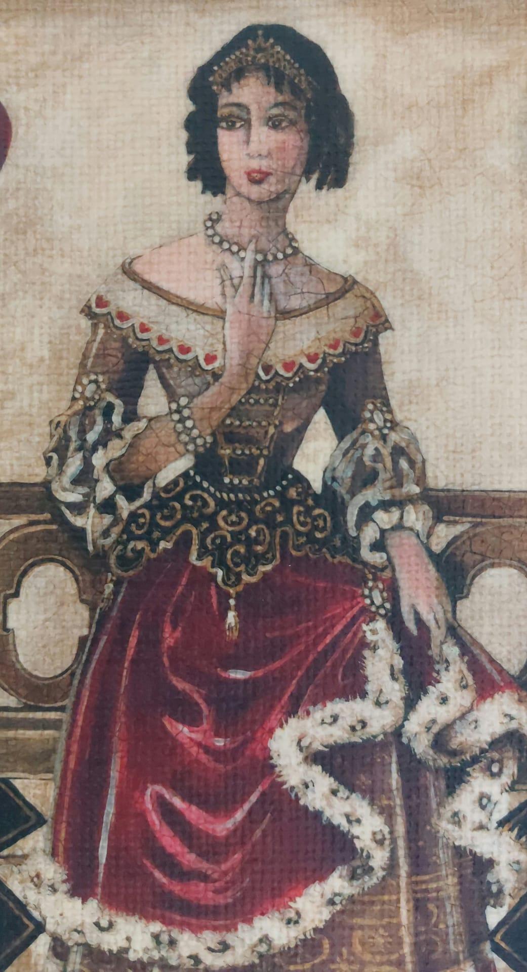 Gregory Gorham "Harlequin Queen of Hearts" Framed Textured Art - photo 3
