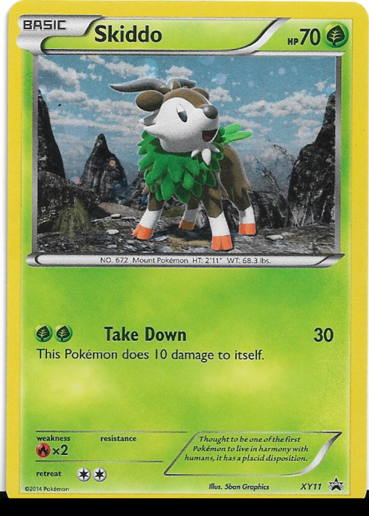 Pokemon Skiddo XY11 Black Star Promo Cosmos Holo NM