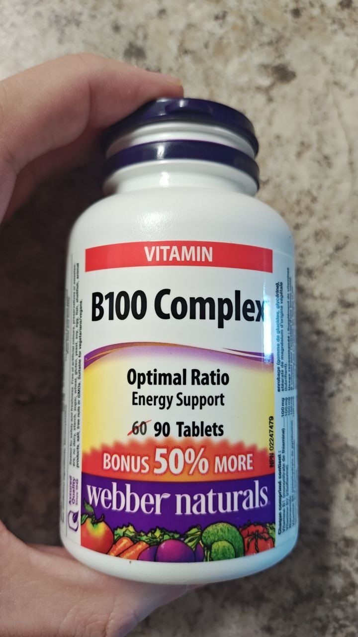 B100 Complex Vitamins – Webber Naturals – Opened, Mostly Full - photo 2