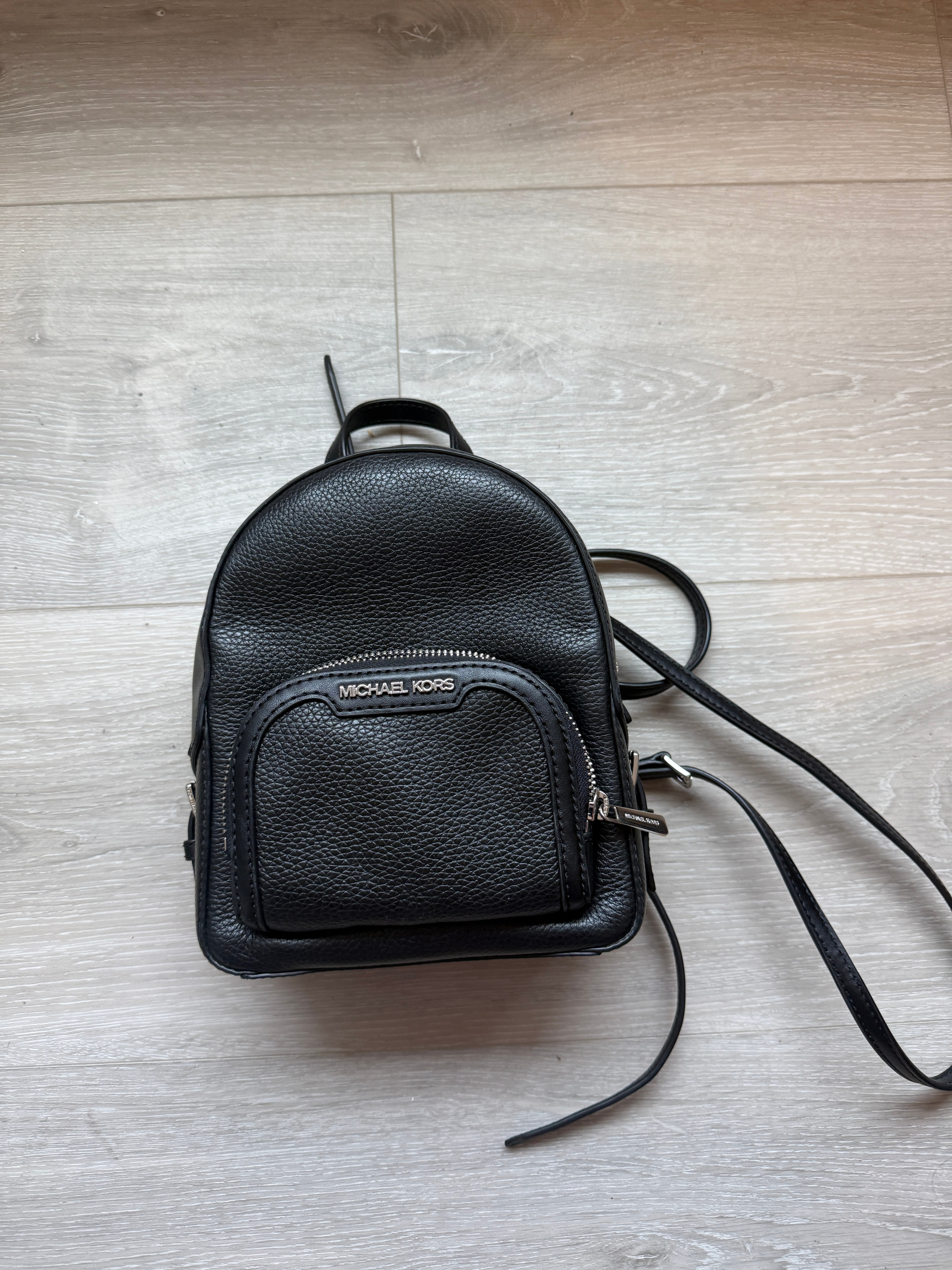 Michael Kors Mini Backpack Black Leather Crossbody Purse