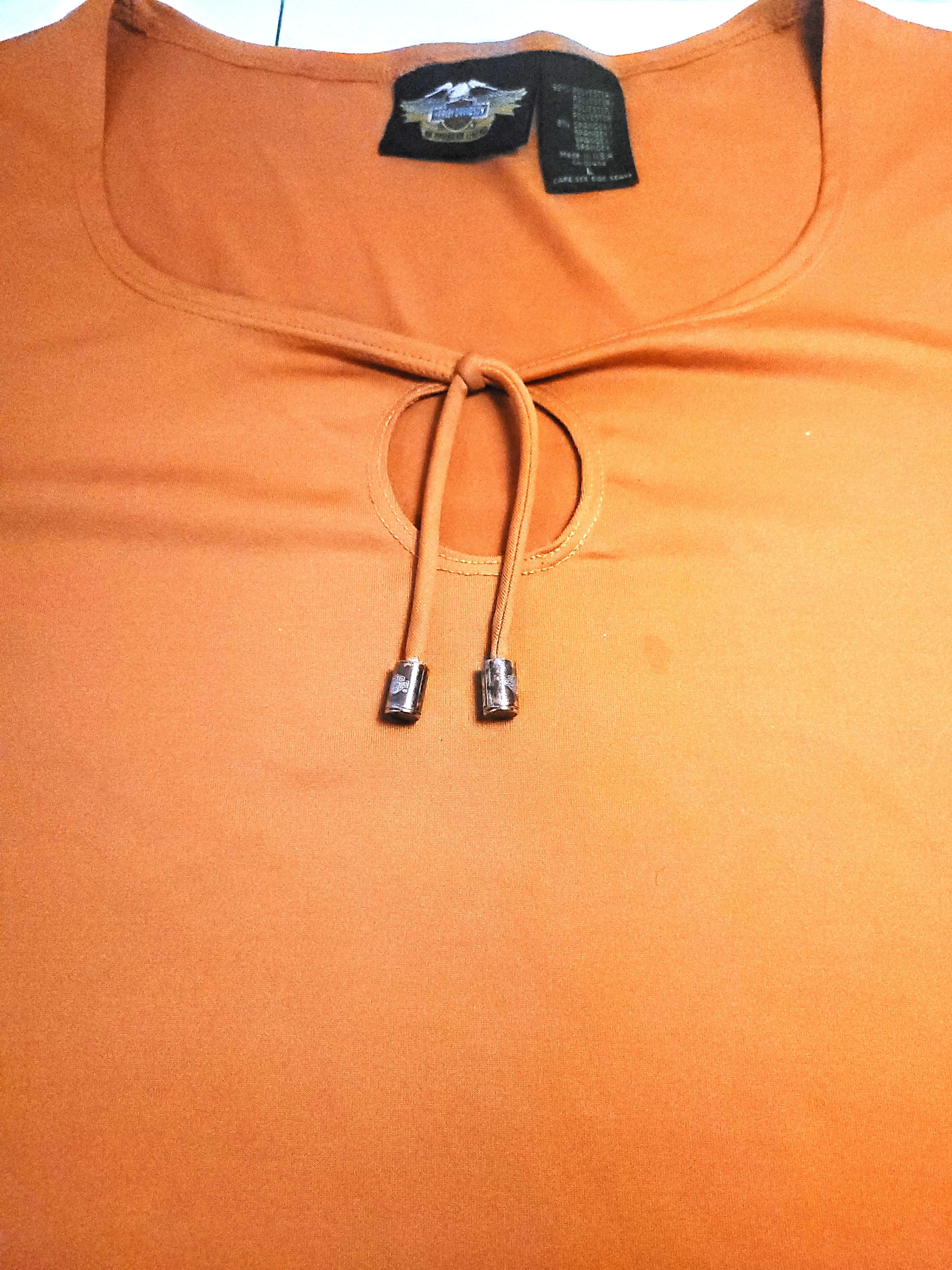 Harley- Davidson Vintage Y2K Orange Long Sleeve Drawstring - photo 3