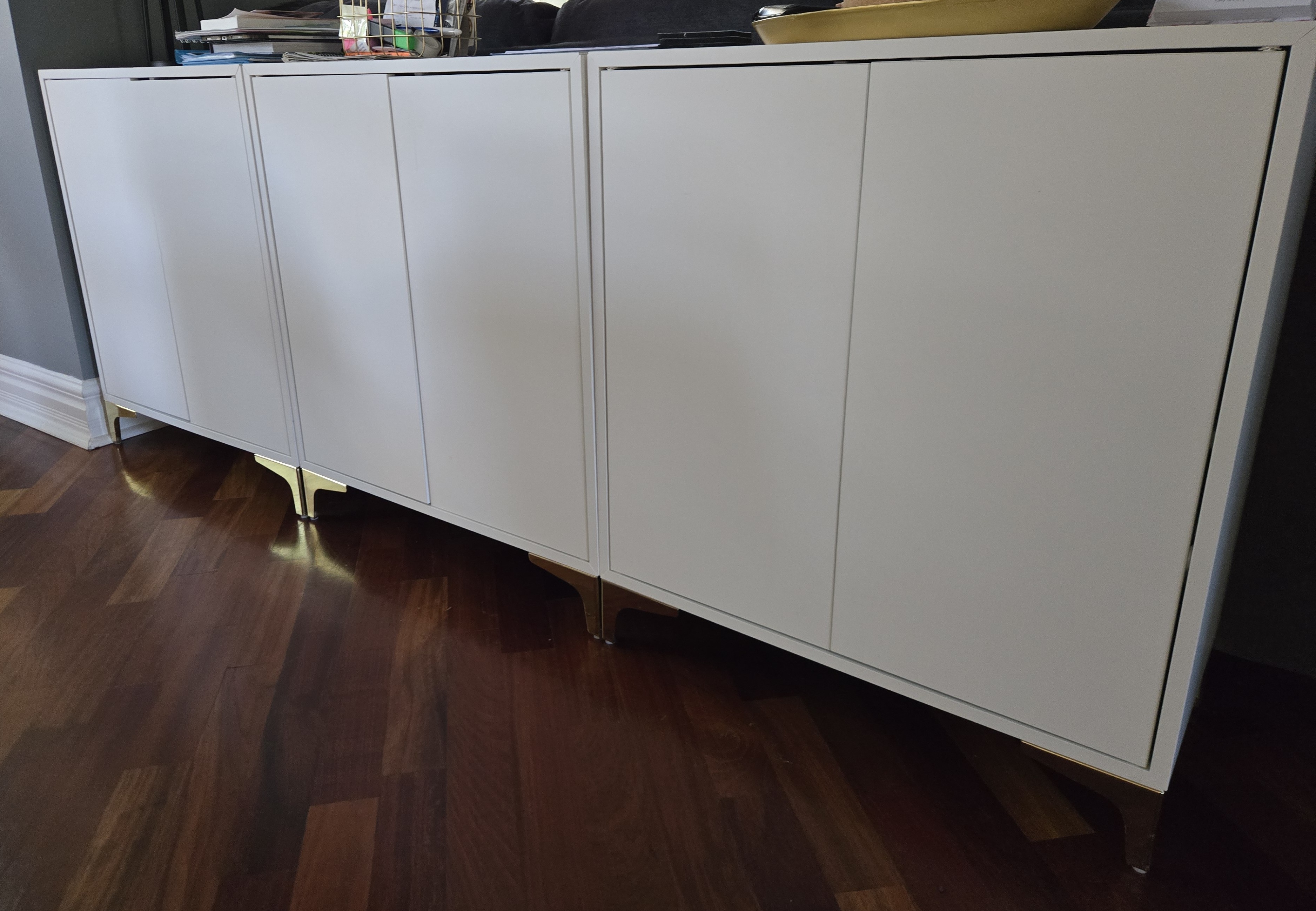 IKEA EKET Wall/Floor Cabinets, Set of 3 (Gold Feet)