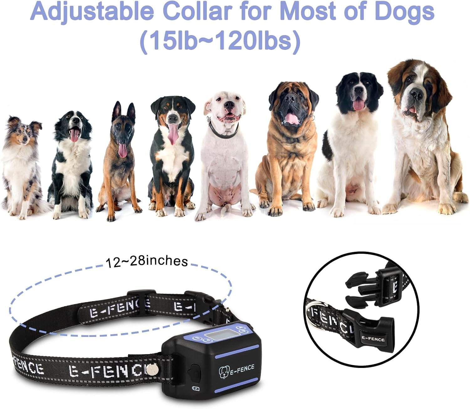 E-FENCE Wireless GPS Dog Collar, Electric Containment System
