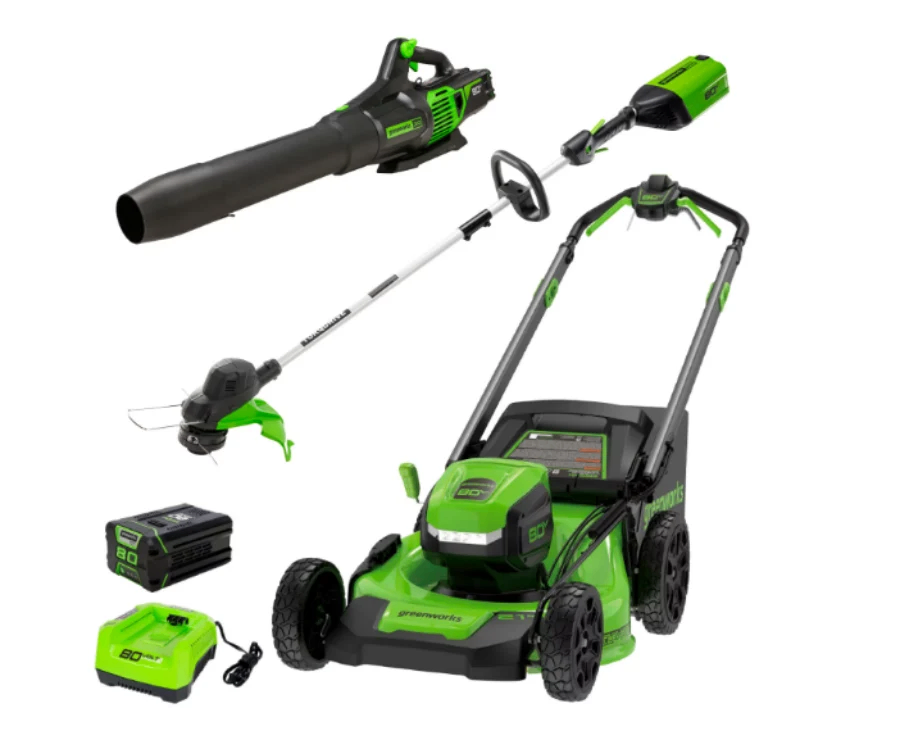 Greenworks -  Lawn Mower,  String Trimmer, and Leaf Blower