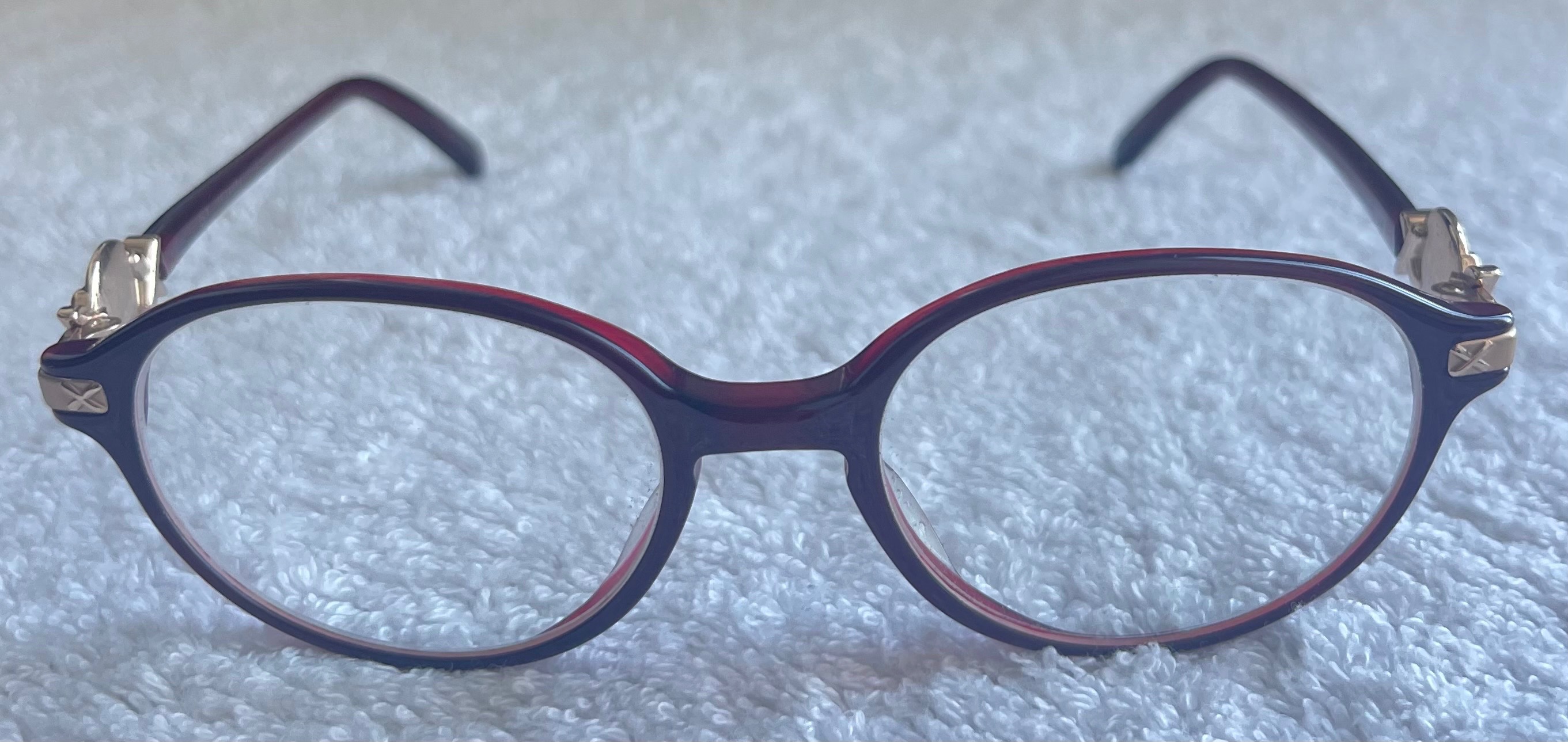 Vintage St. John Luxury Eyeglass Frames (Ruby Red & Gold)