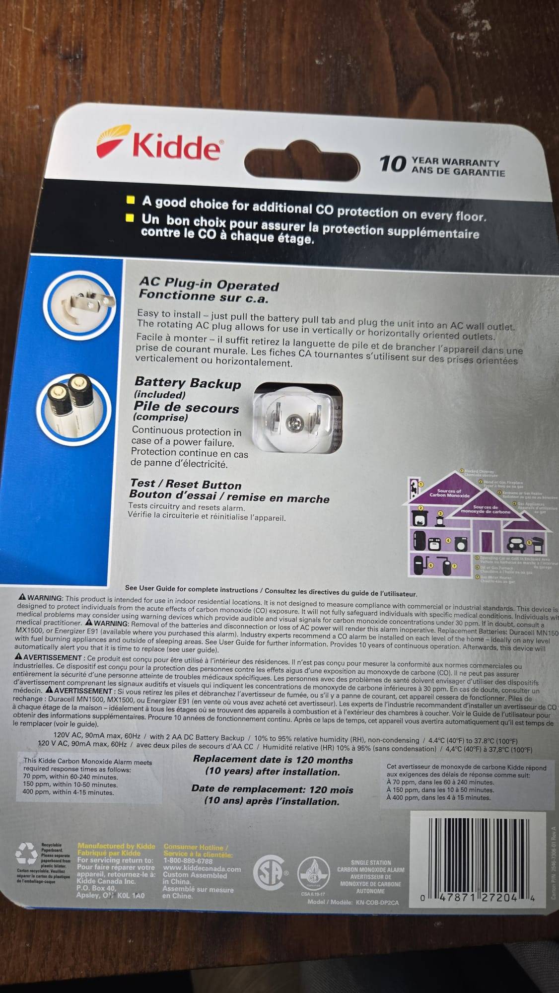 Kidde 900-0263CO-CA Plug-in Carbon Monoxide Alarm - photo 2
