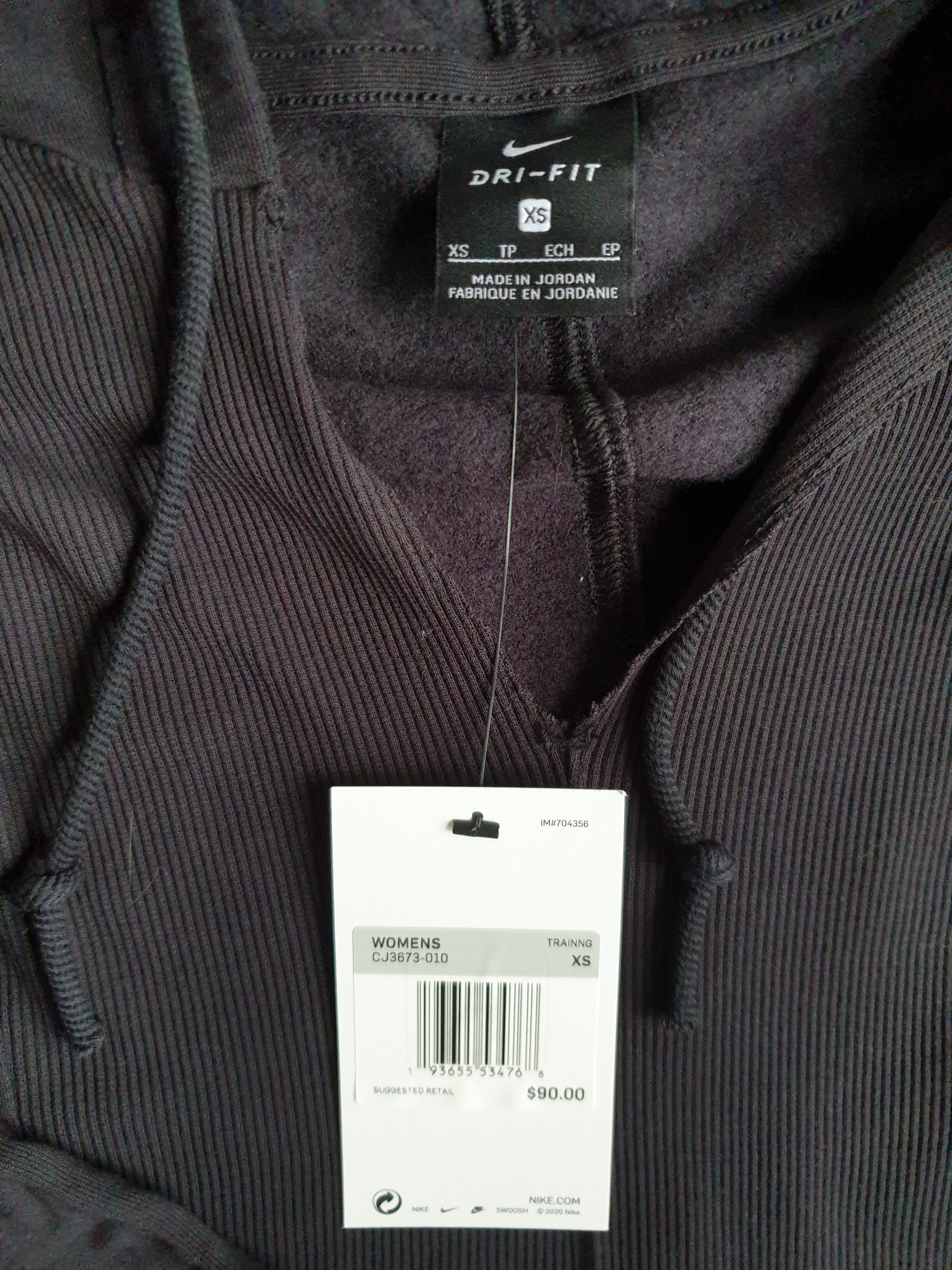 BNWT Retail $90 Nike Yoga Dri-FIT Black Hoodie Sweater - photo 3