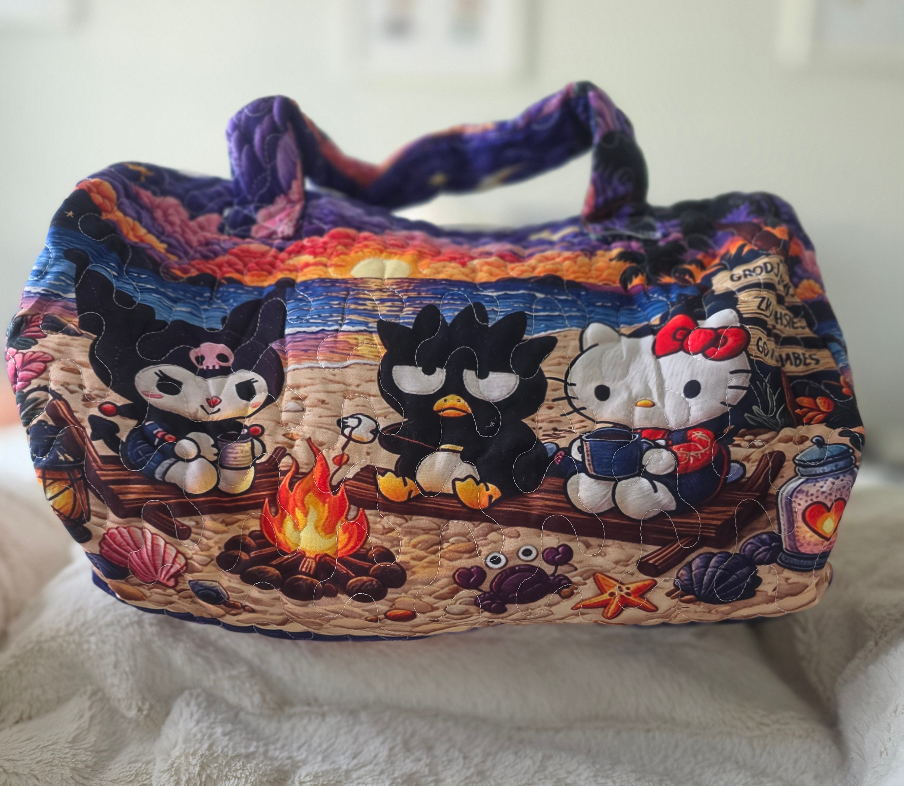 Sanrio 2D Quilted Bag/Kuromi-Hello Kitty & Badtz-Maru-BRAND NEW - photo 3