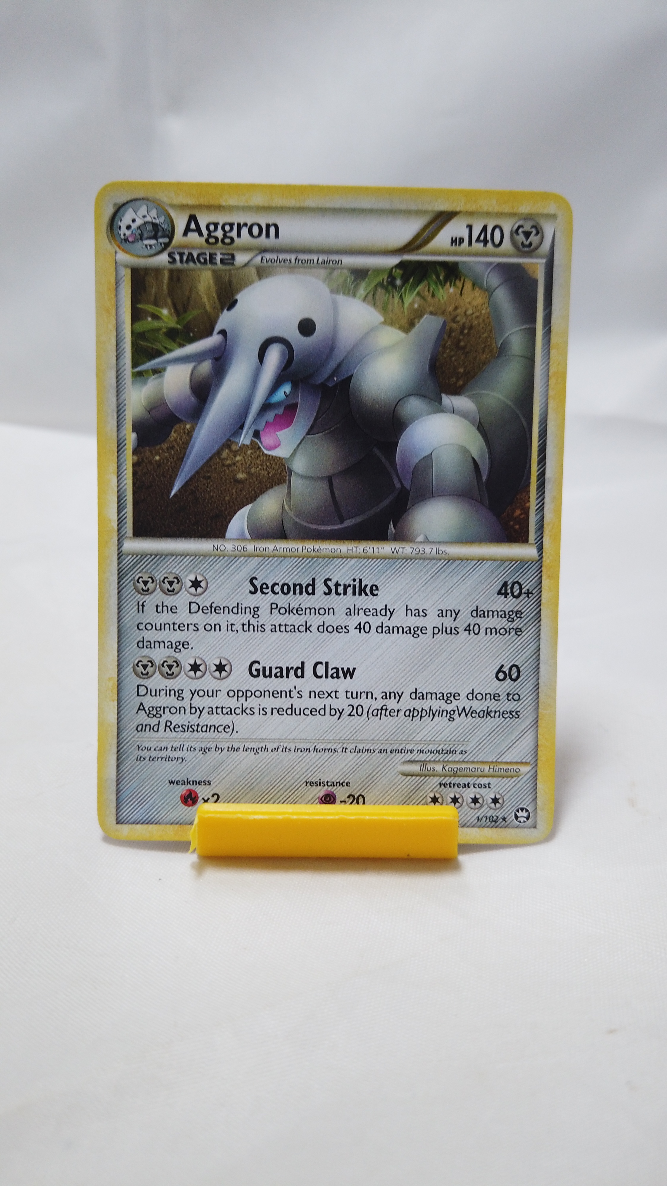 Pokemon Aggron 001/102 HS Triumphant Holo Rare NM