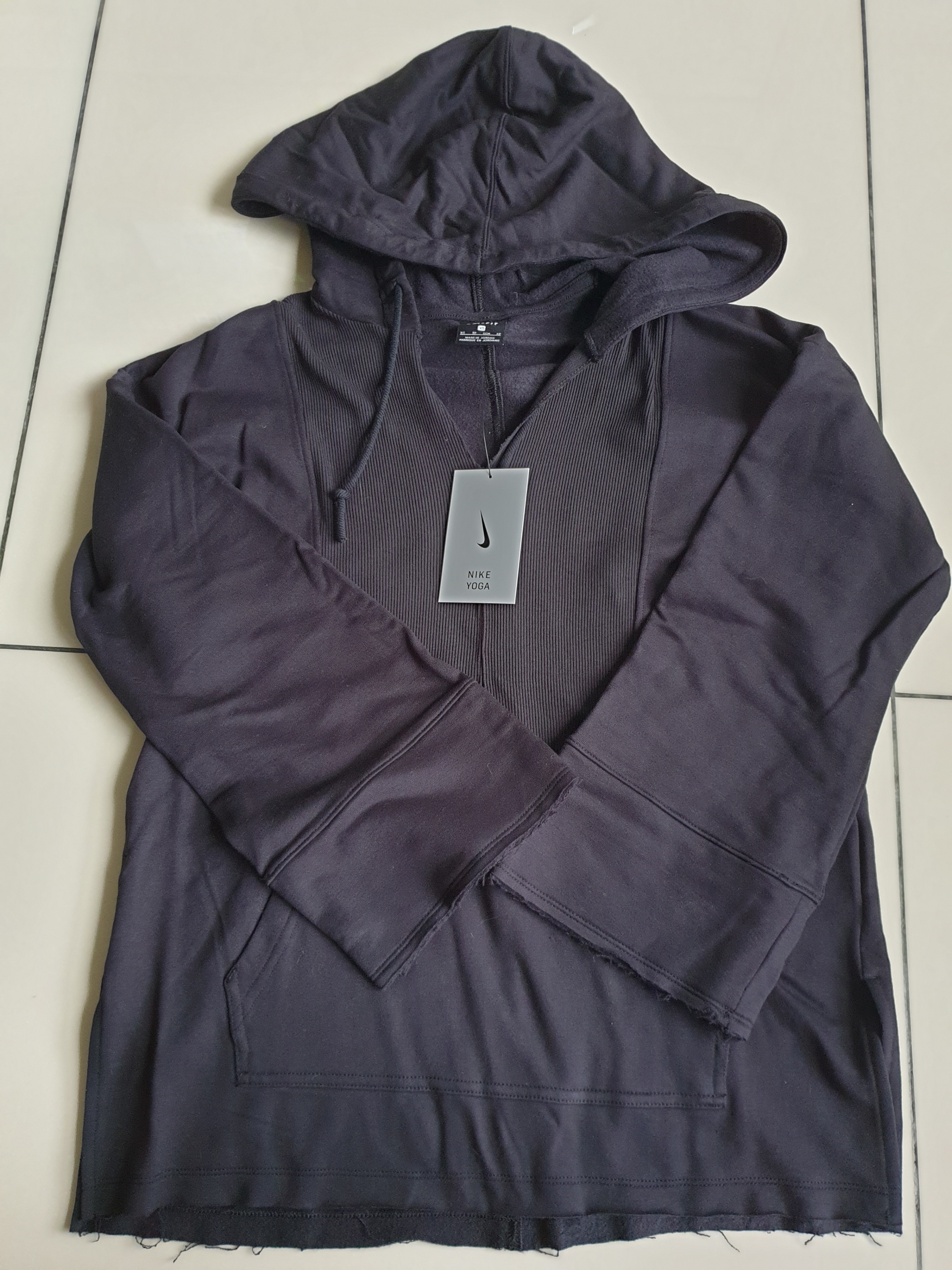 BNWT Retail $90 Nike Yoga Dri-FIT Black Hoodie Sweater - photo 2
