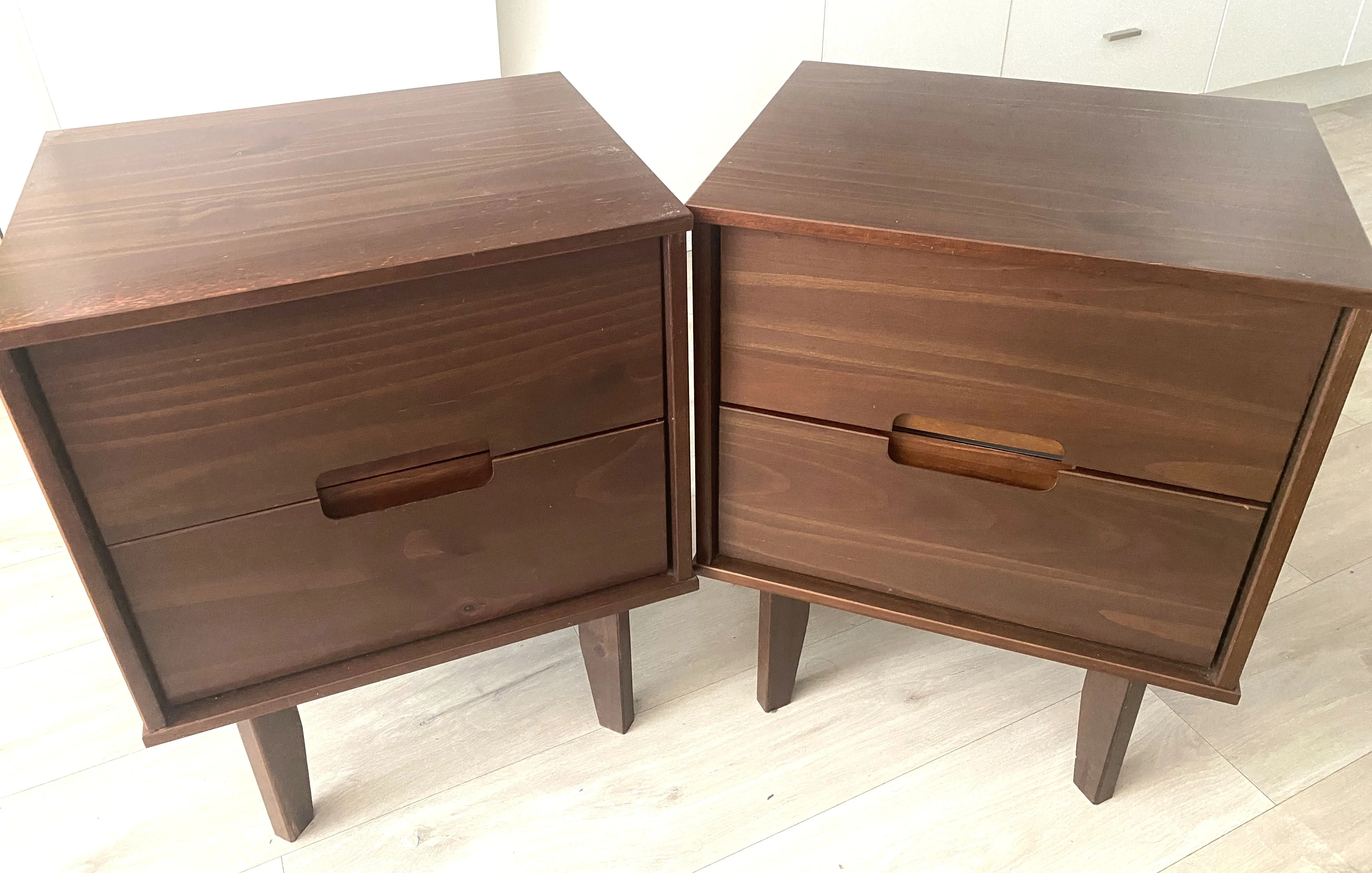 Pair of Walnut Color Nightstands - photo 2