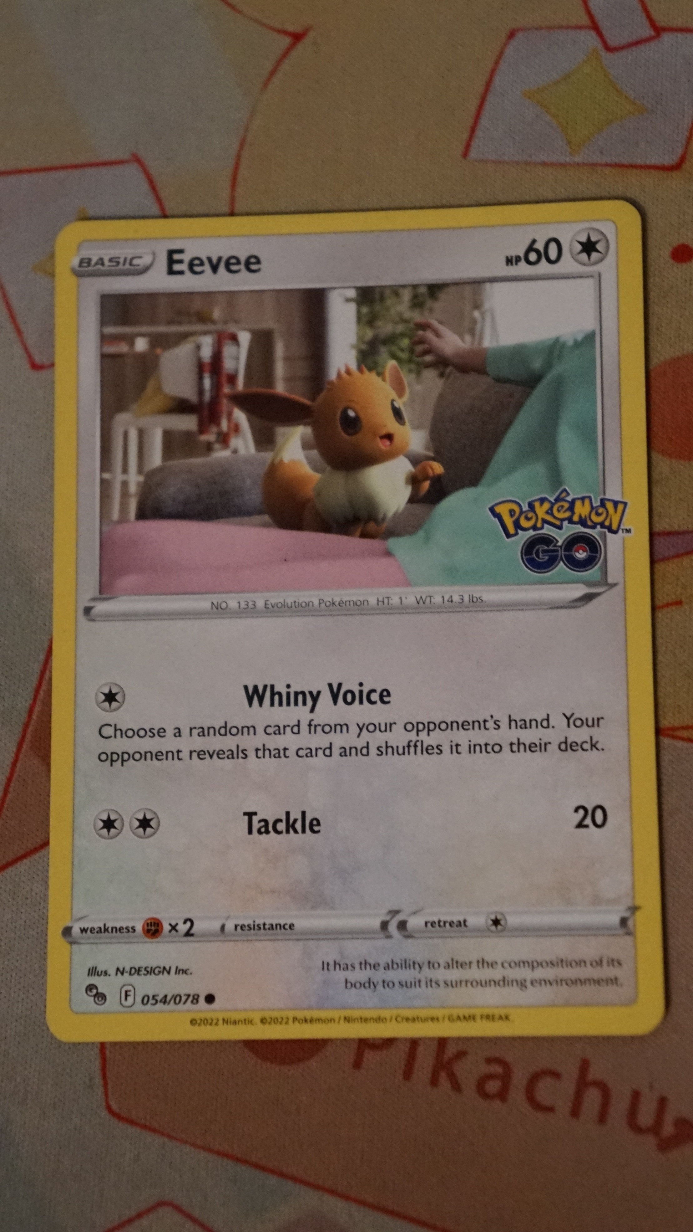 Pokemon Eevee 054/078 Pokemon GO Non-Holo HP - photo 3