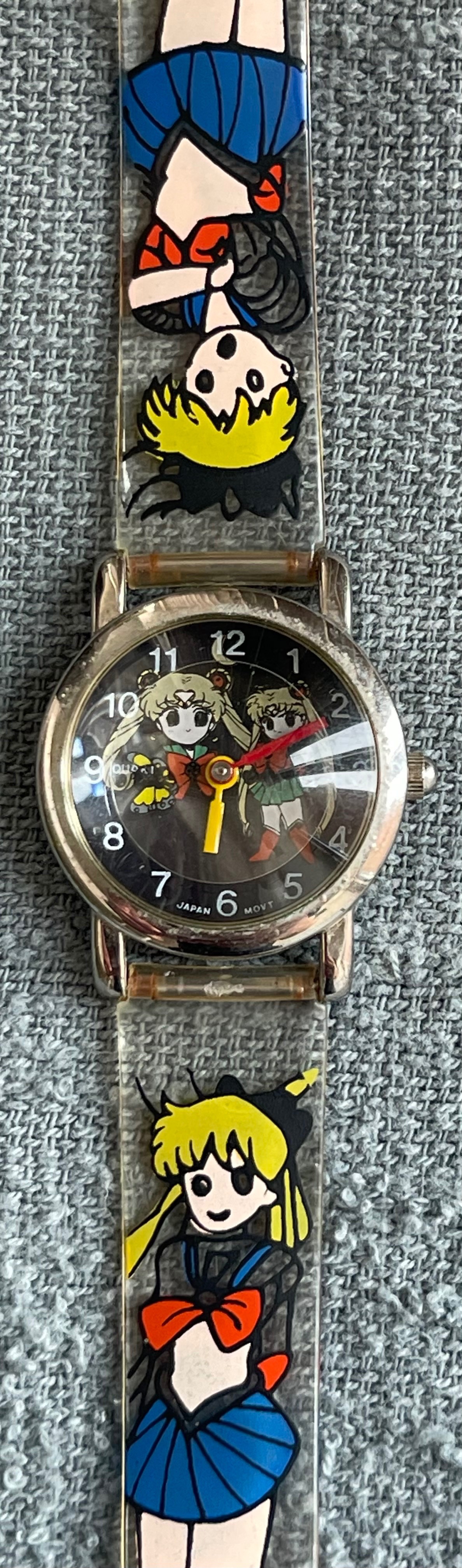 Vintage 90s Sailor Moon Anime Clear Watch (Needs Battery) - photo 2