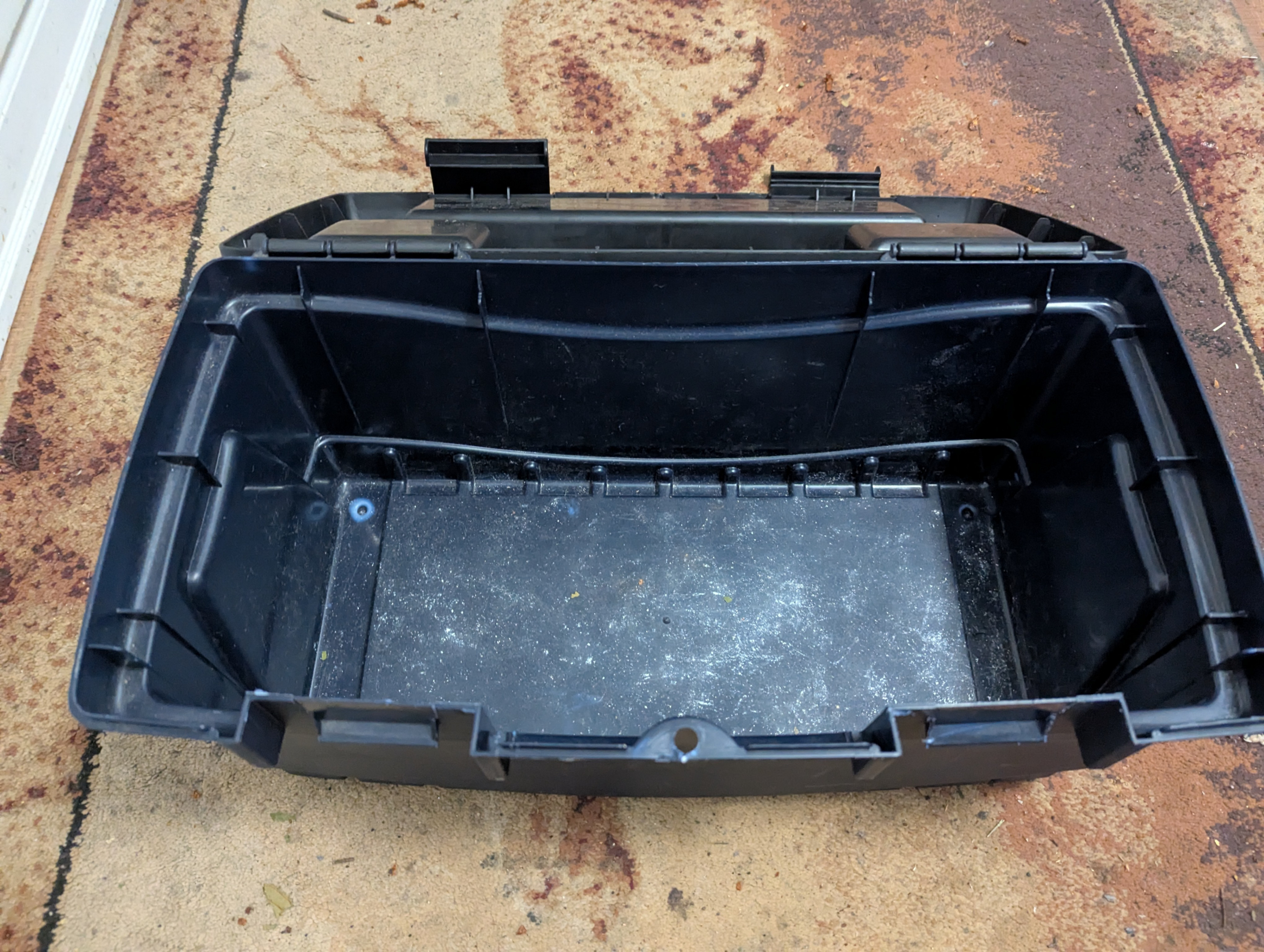 Black Plastic Tool Box w/ Yellow Handle - photo 4