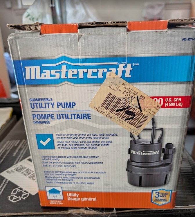 Mastercraft Submersible Utility Pump