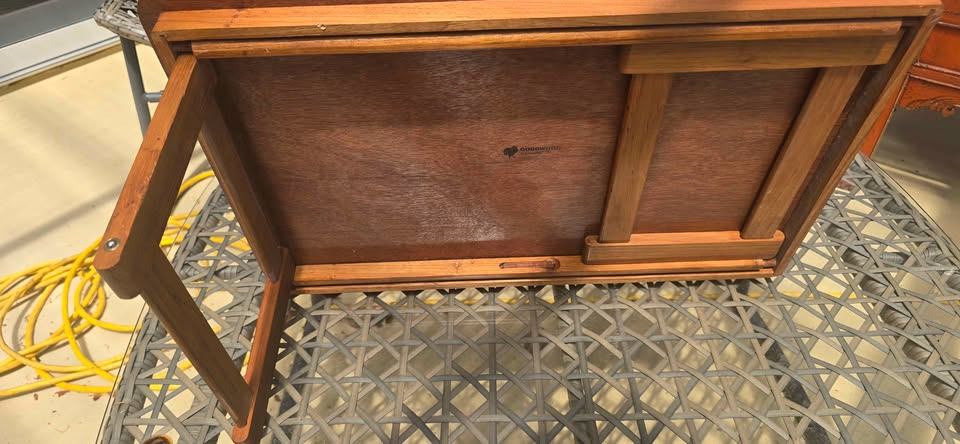 Vintage Goodwood Genuine Teak Folding Bed Tray Table – MCM - photo 4