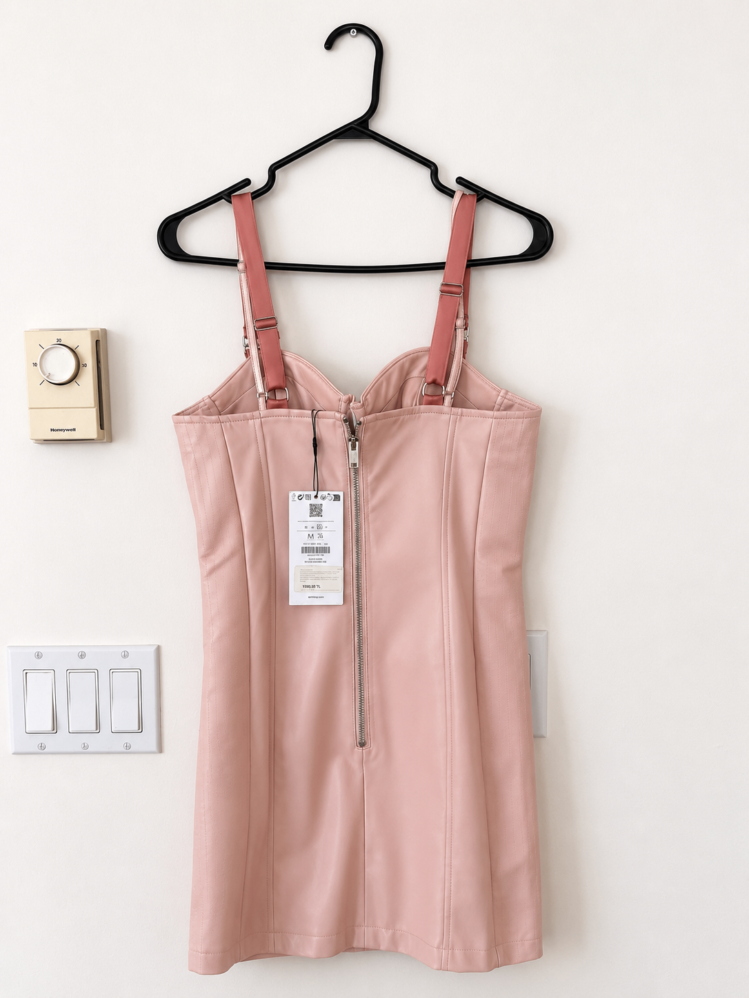 Blush Pink Corset Mini Leather Dress - photo 2