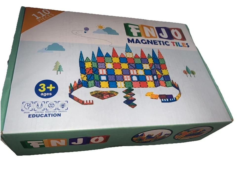 FNJO Magnetic Tiles 110PCS Magnet Building Set – STEM - photo 3