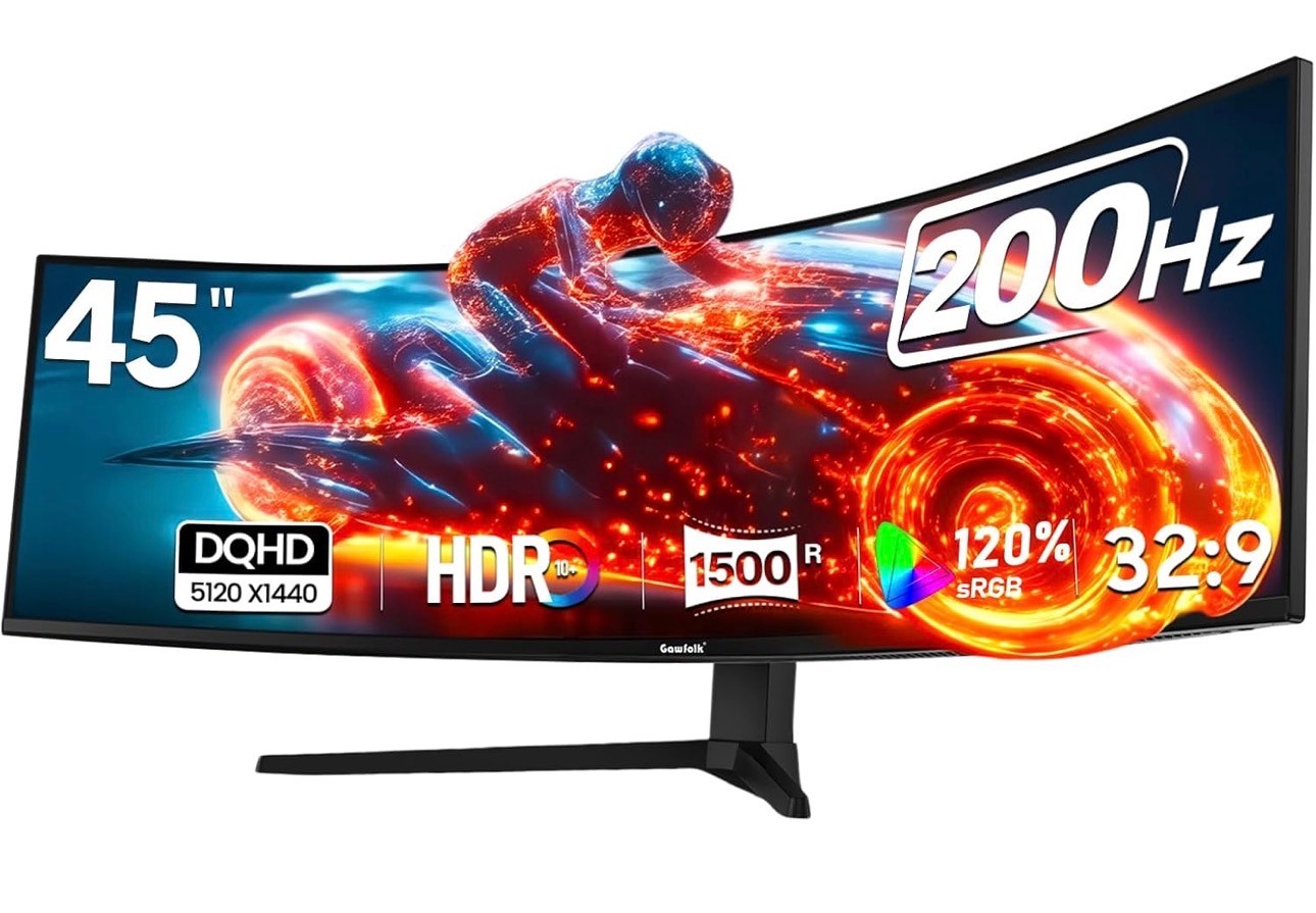 Curved Gaming Monitor 45" 200hz DQHD 5120x1440 1500R Adjustable