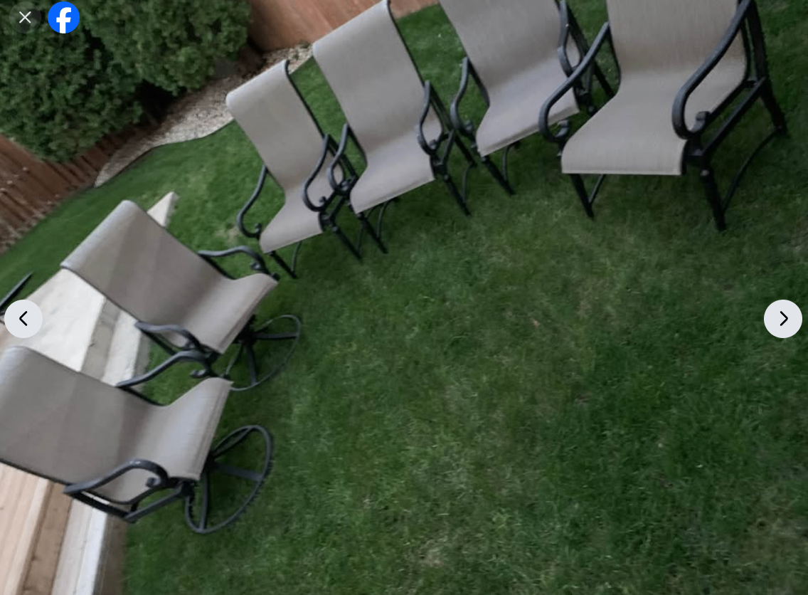 Set of 6 Outdoor Chairs and table