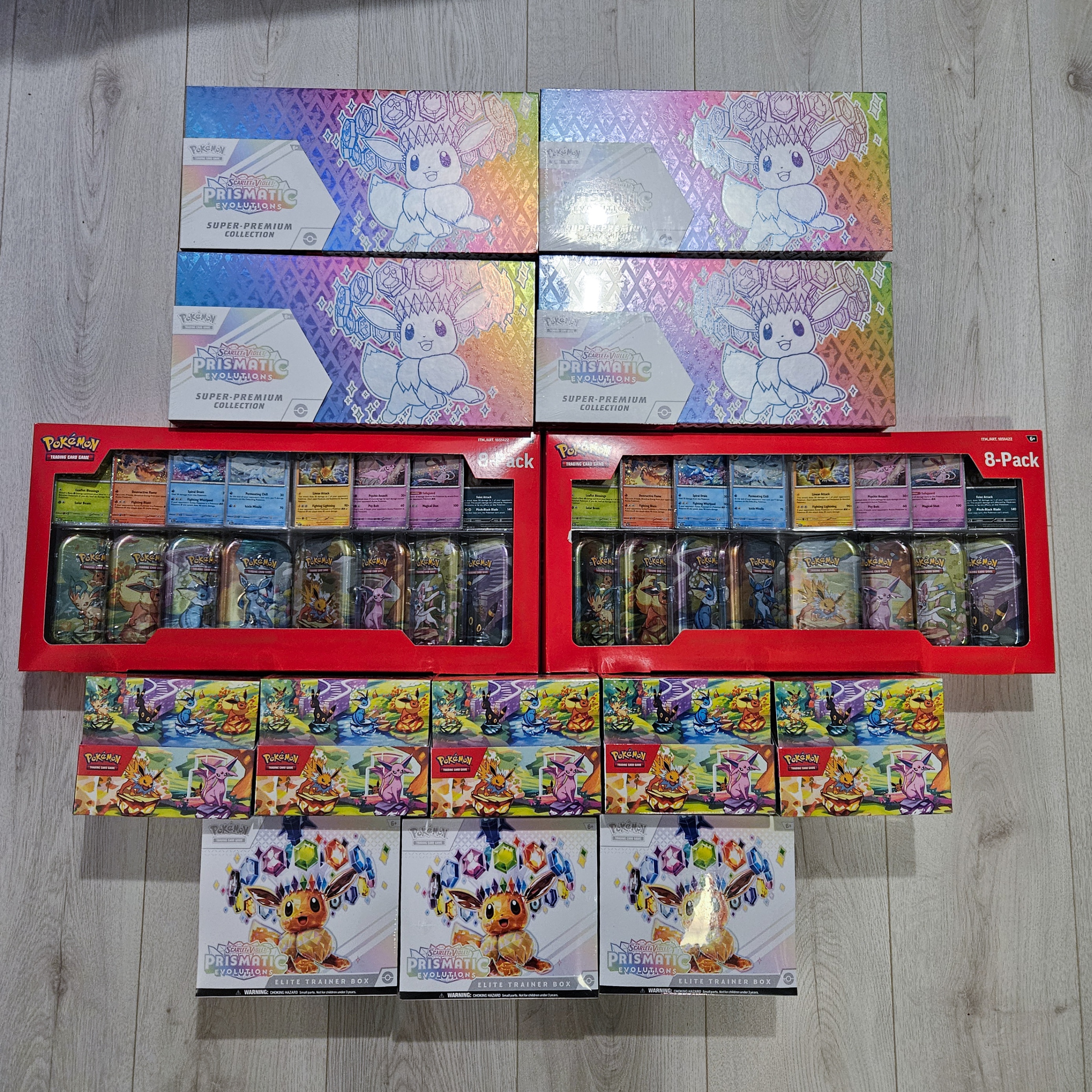 Prismatic Evolution SPC, ETB, Mini Tin Display, Collection Pokem