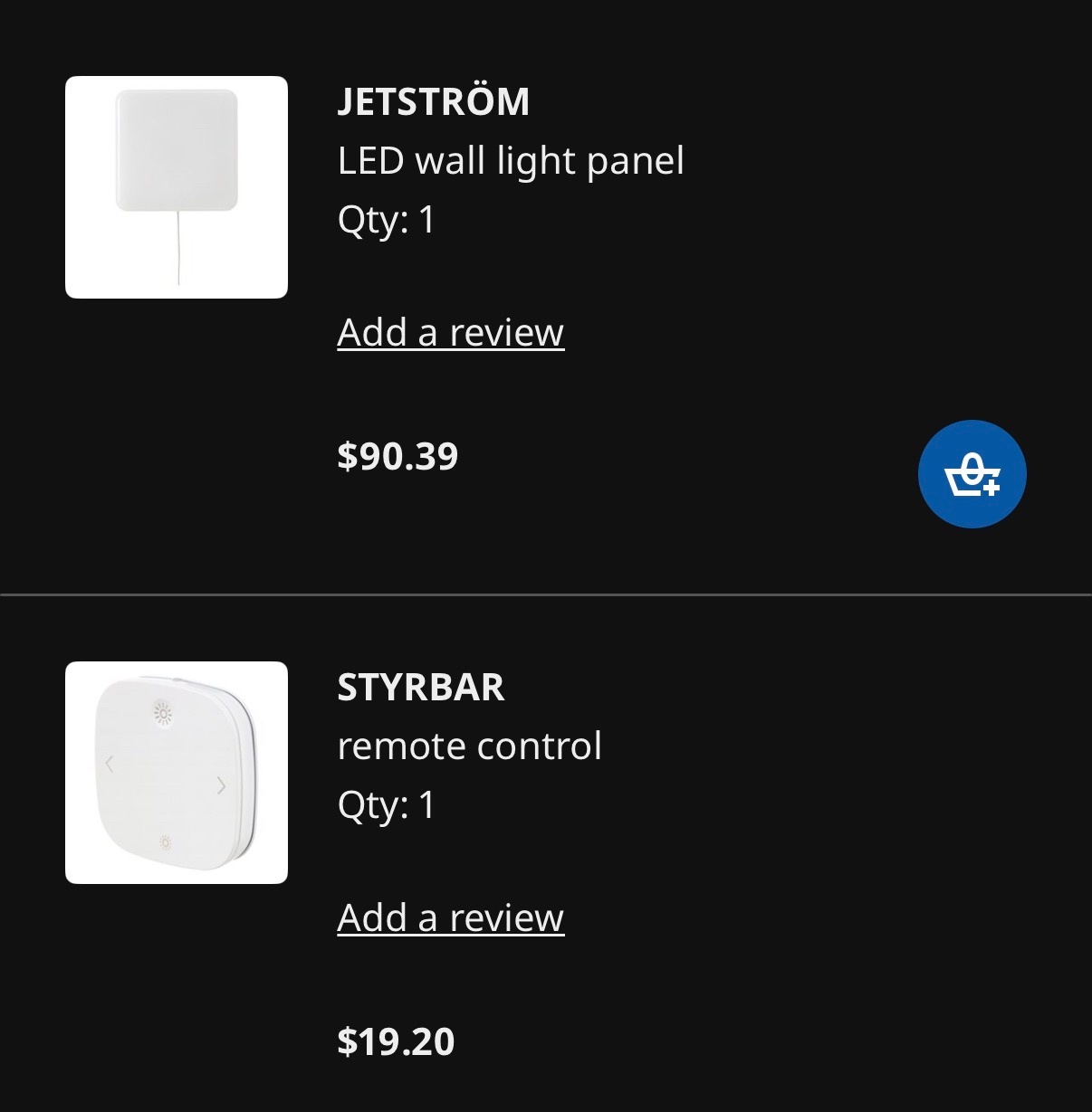 (IKEA) JETSTRÖM LED wall light panel + STYRBAR Remote control - photo 2