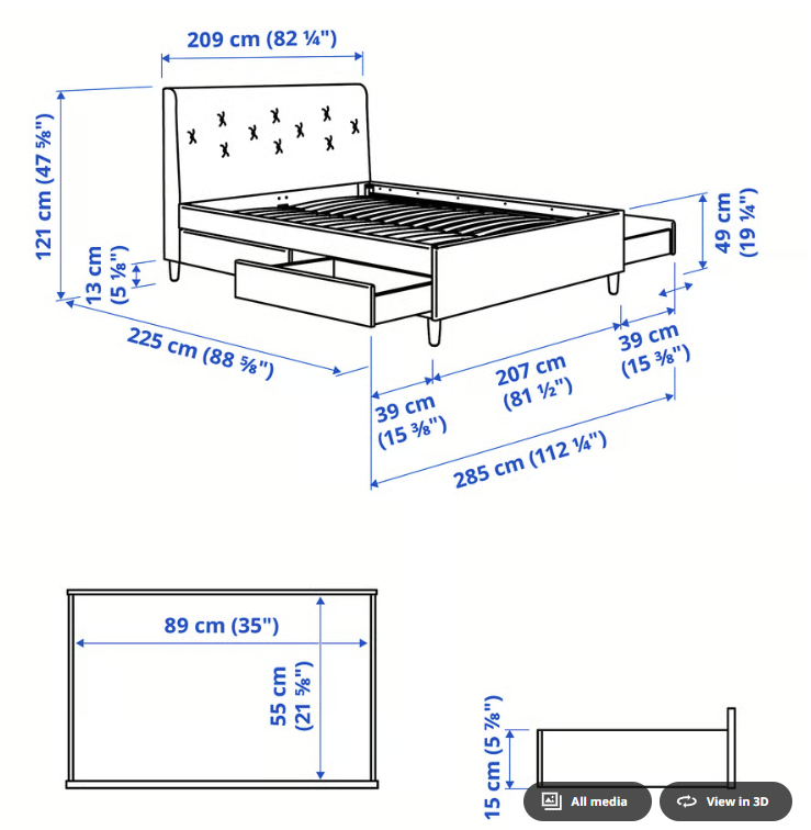 IKEA IDANÄS Bed Frame + Mattress - photo 2