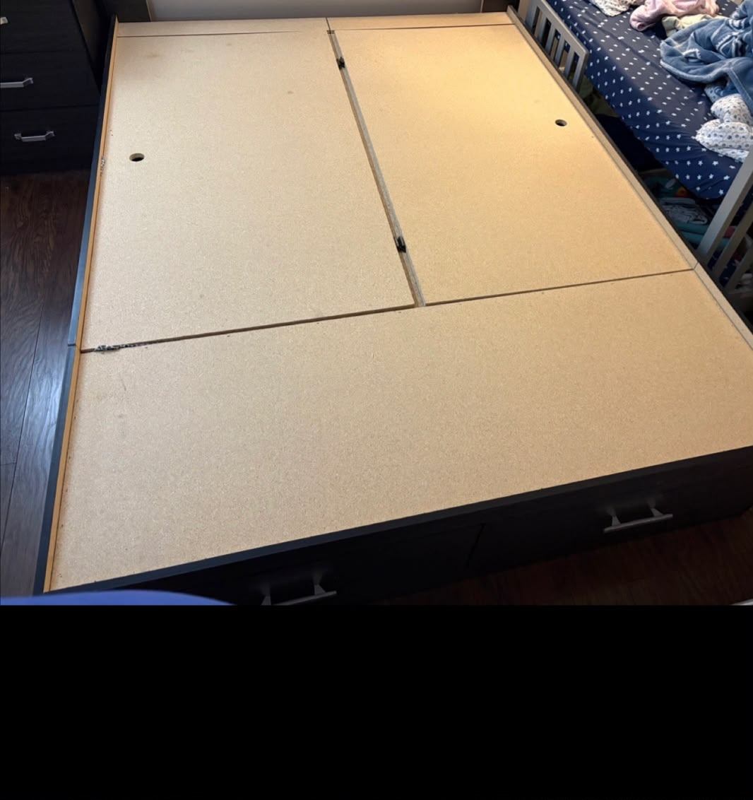 QueenSizeBedFrame with Storage+1Nightstand+QueenBambooMattress