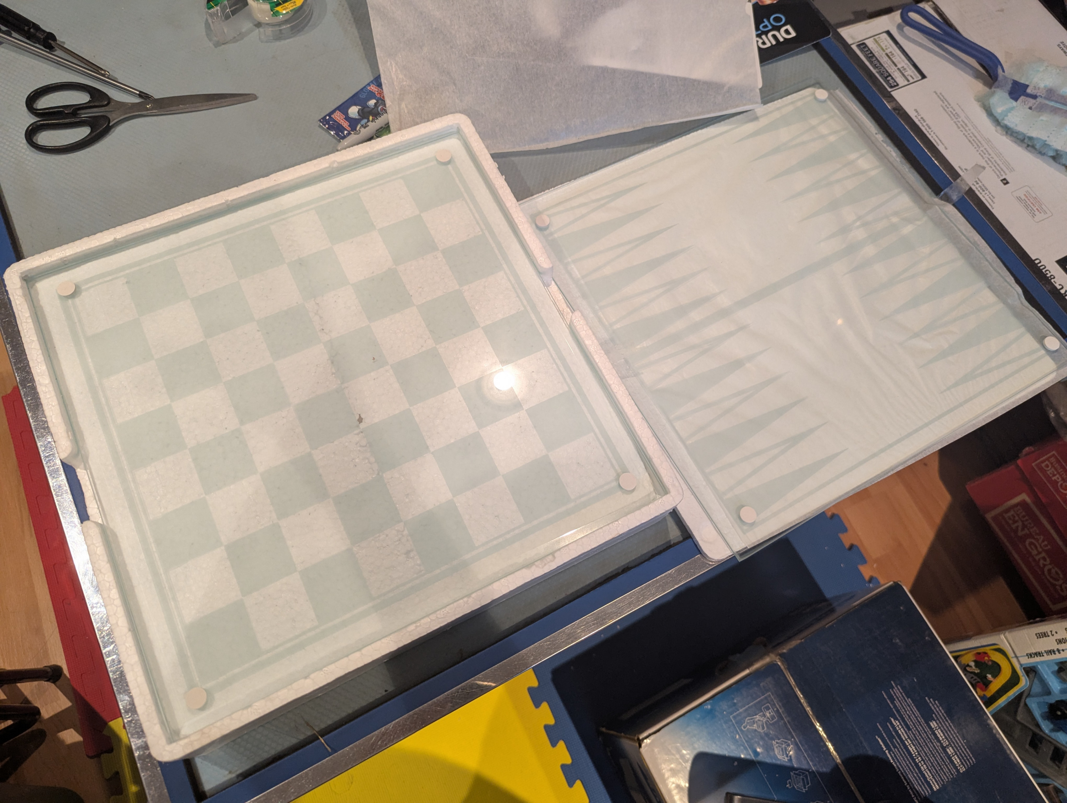 Glass Game Set 3-in-1 (Chess, Checkers, Backgammon) - photo 3