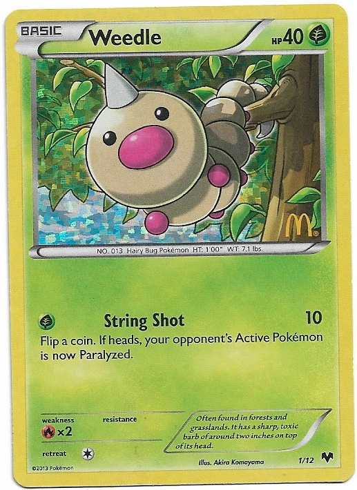 Pokemon Weedle 1/12 McDonald's Collection 2013 Holo LP