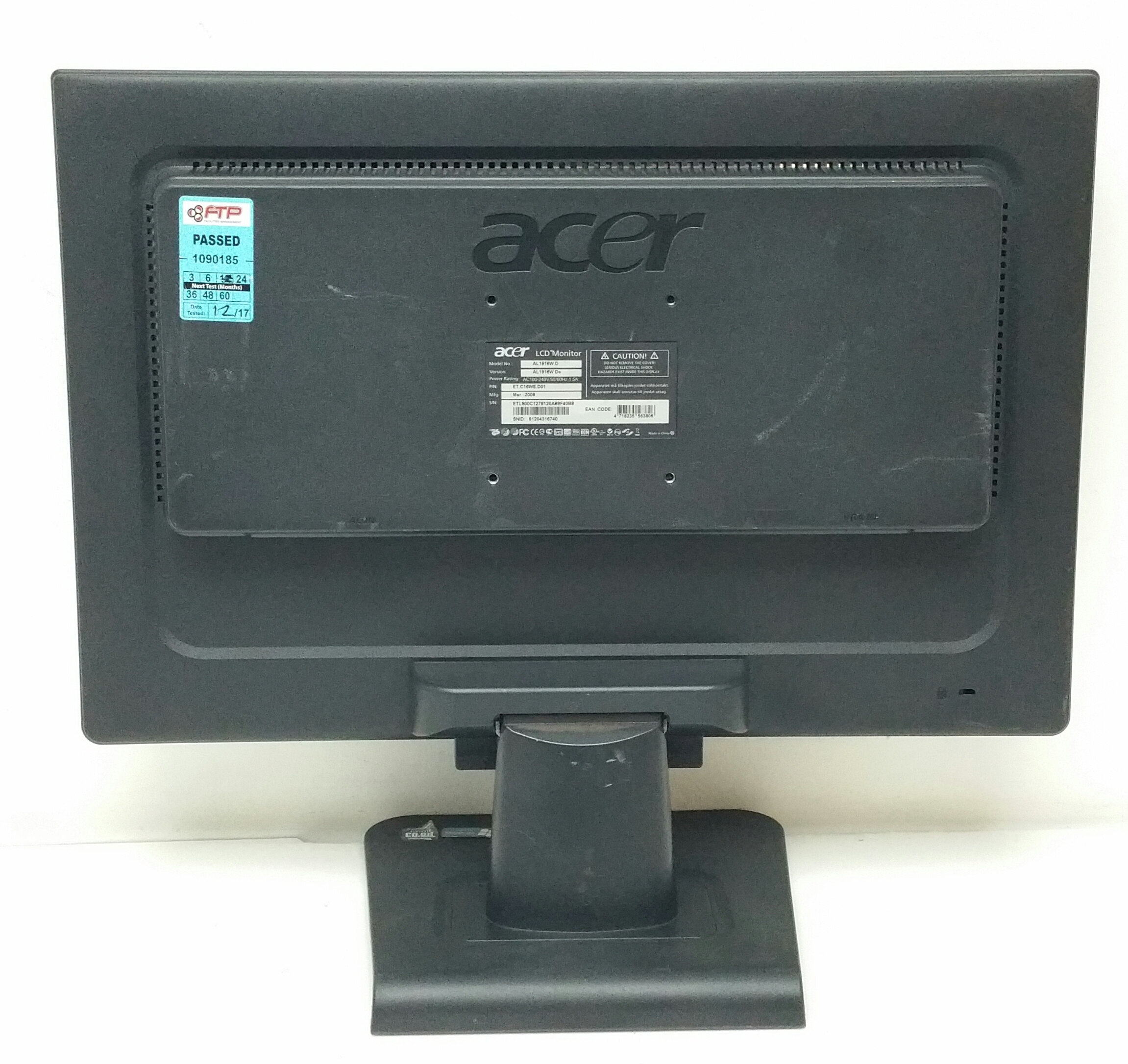 Acer AL1916W LCD Monitor - photo 2