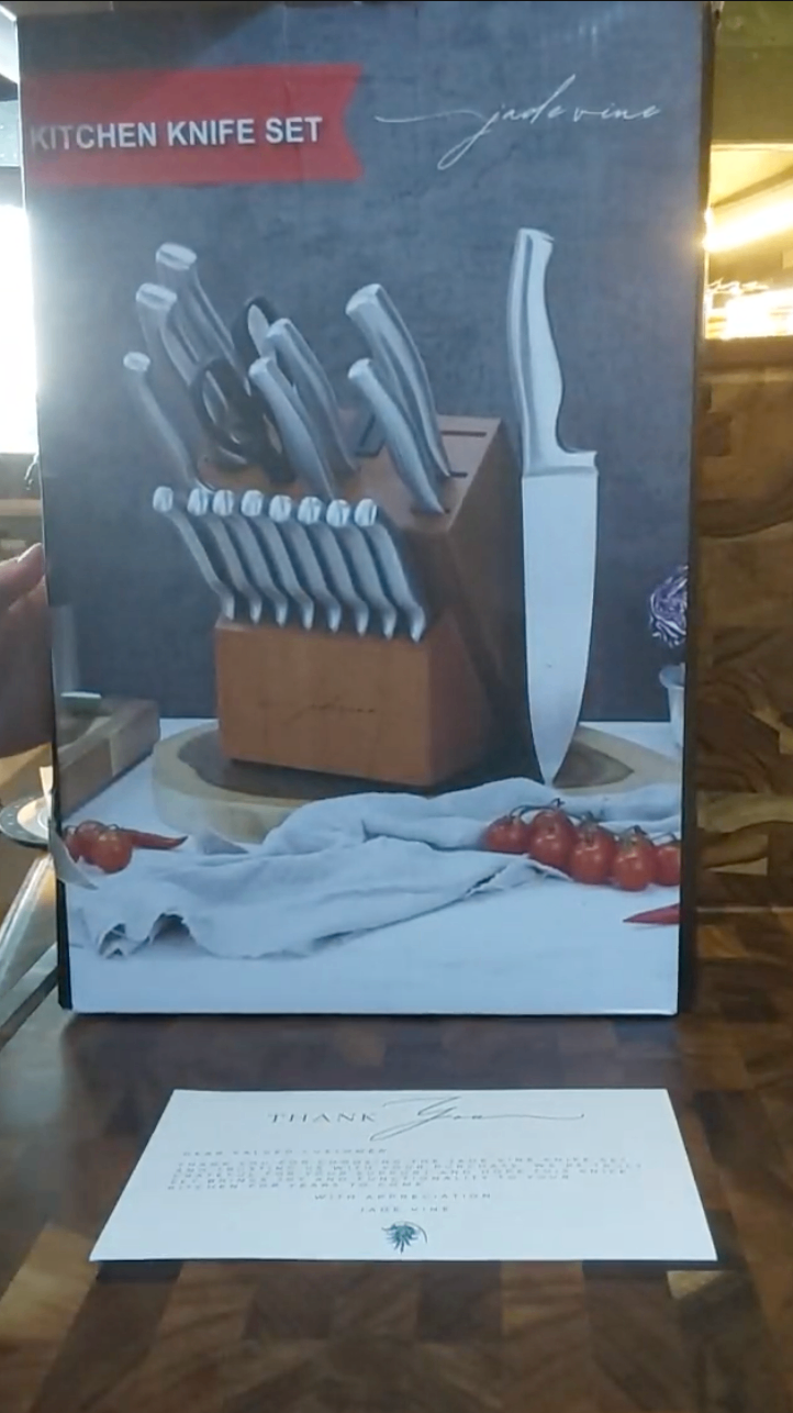 18pc Kitchen Knife Set with Block