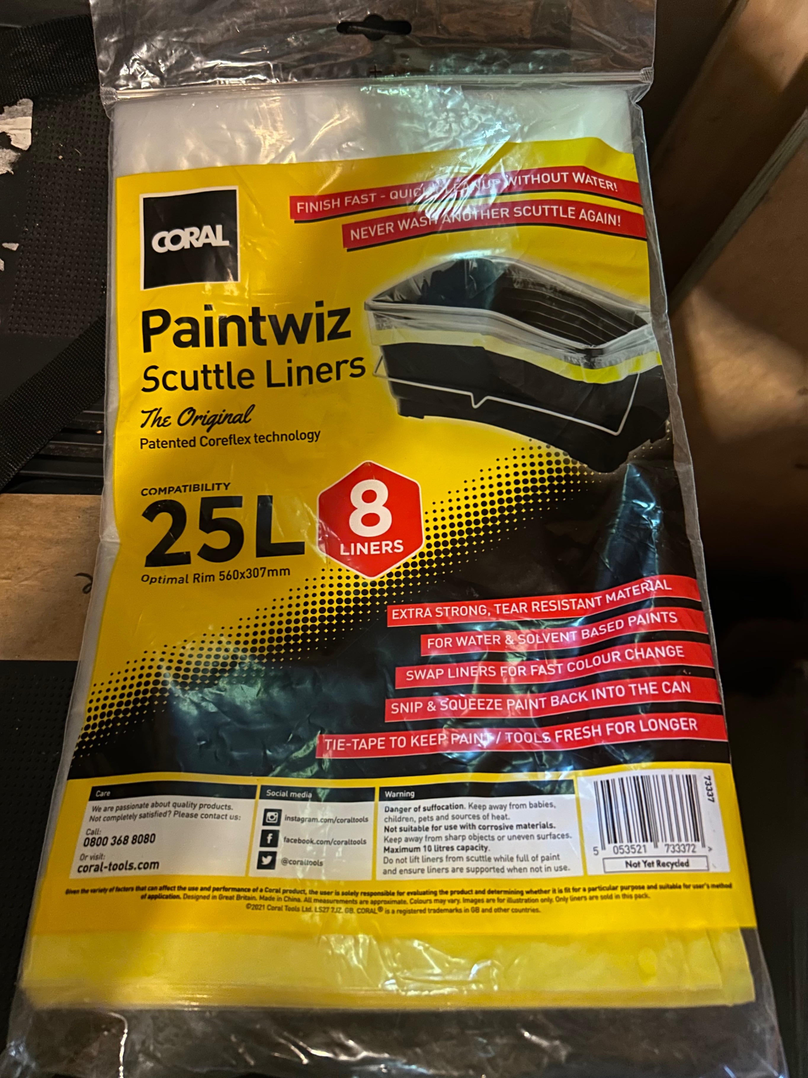 25L Paint Scuttle Liner Bag - 8 bags included
