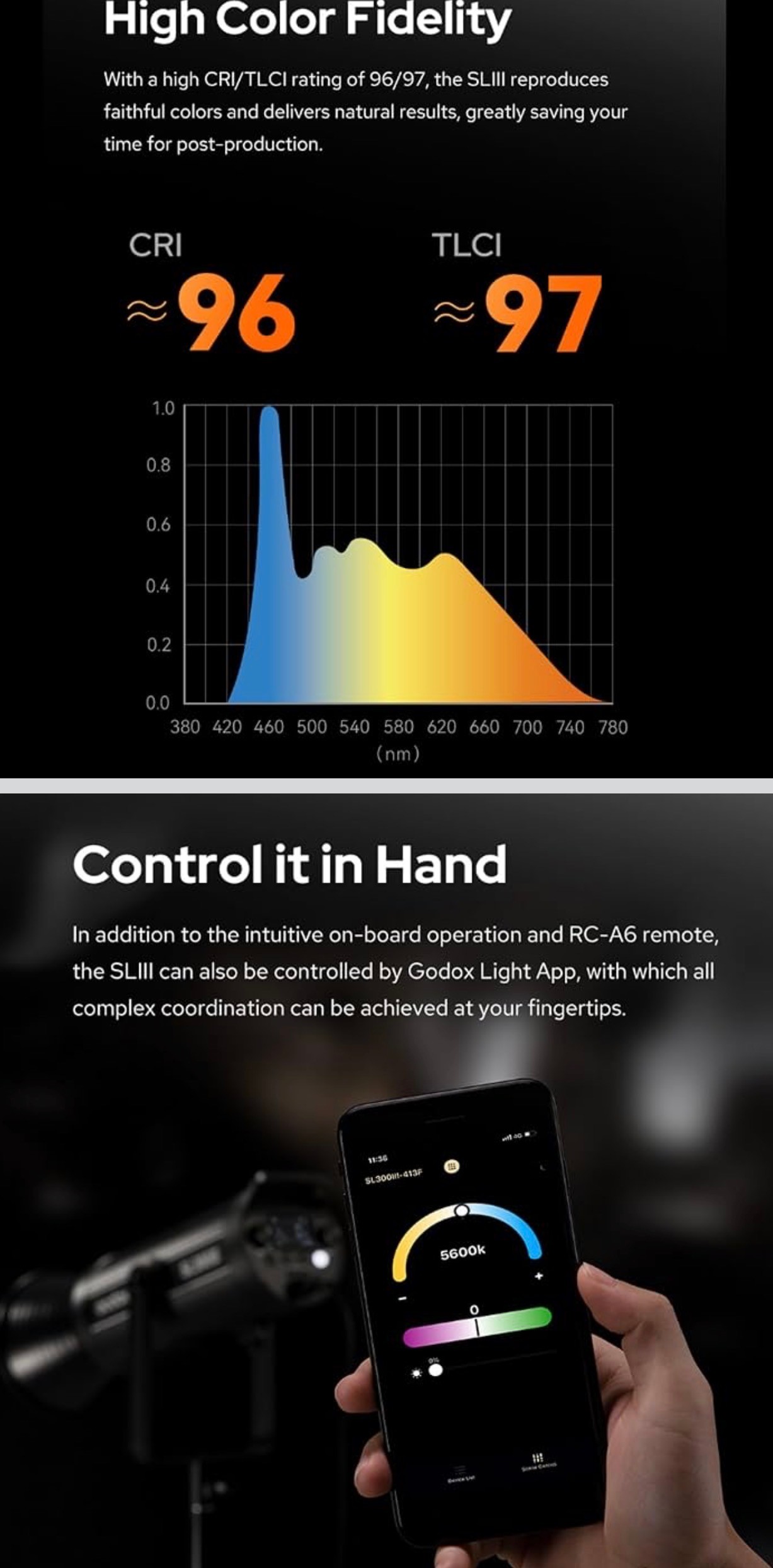 Godox SL300IIIBi 330W LED Video Light Studio Film CCT 2800-6500K - photo 4