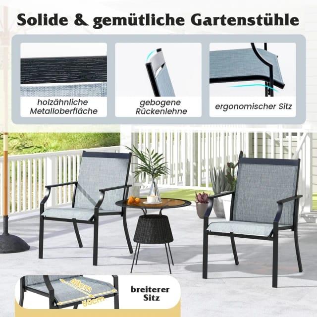 Outdoor Metal Chair with Textilene Seat