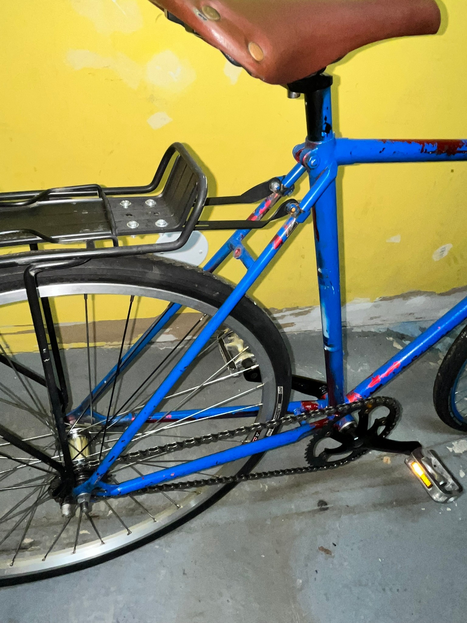 Used Blue Single Speed Cruiser Vintage Bicycle with Rack - photo 5