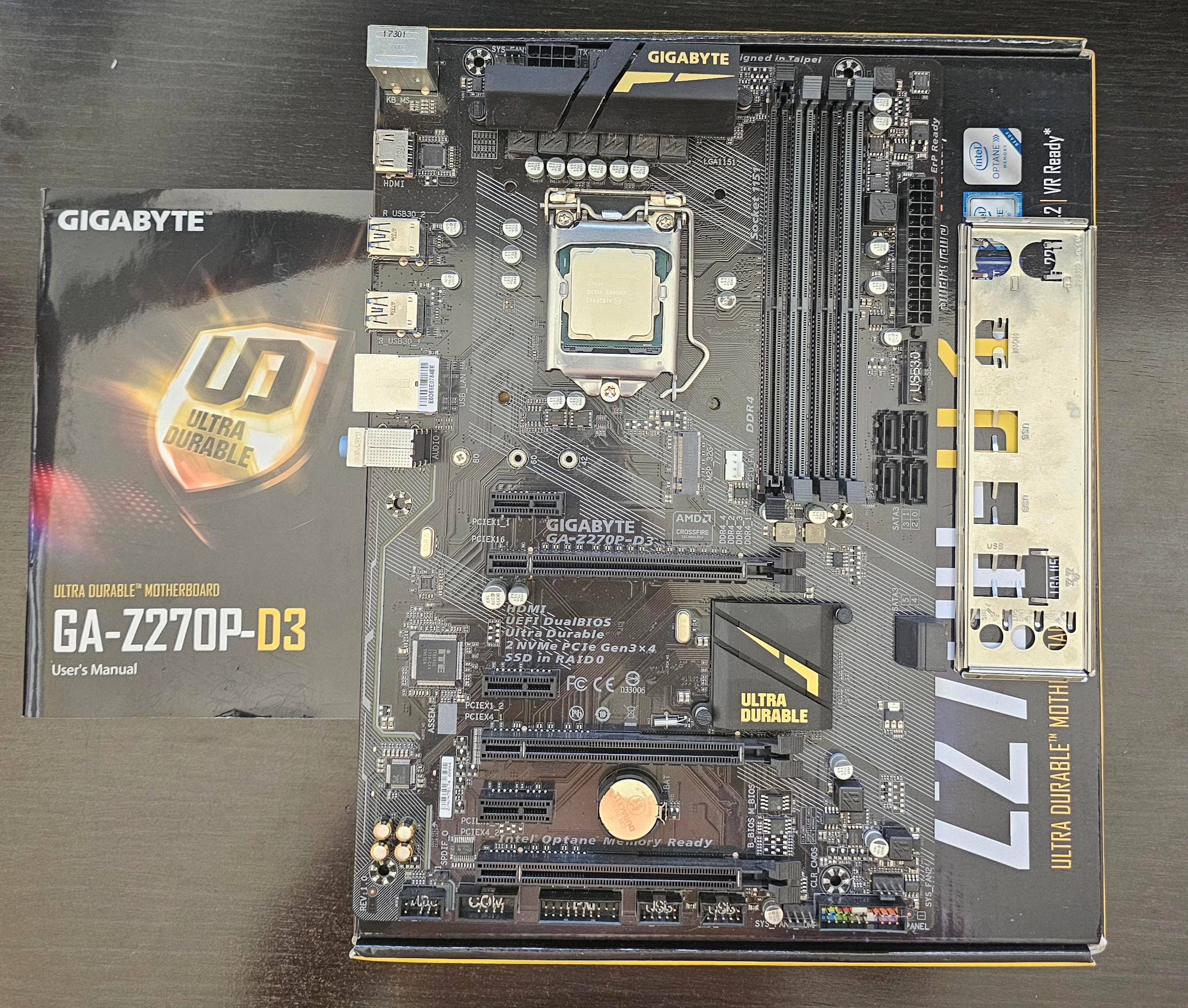 Gigabyte Z270 LGA1151 Motherboard & CPU - Cash Only
