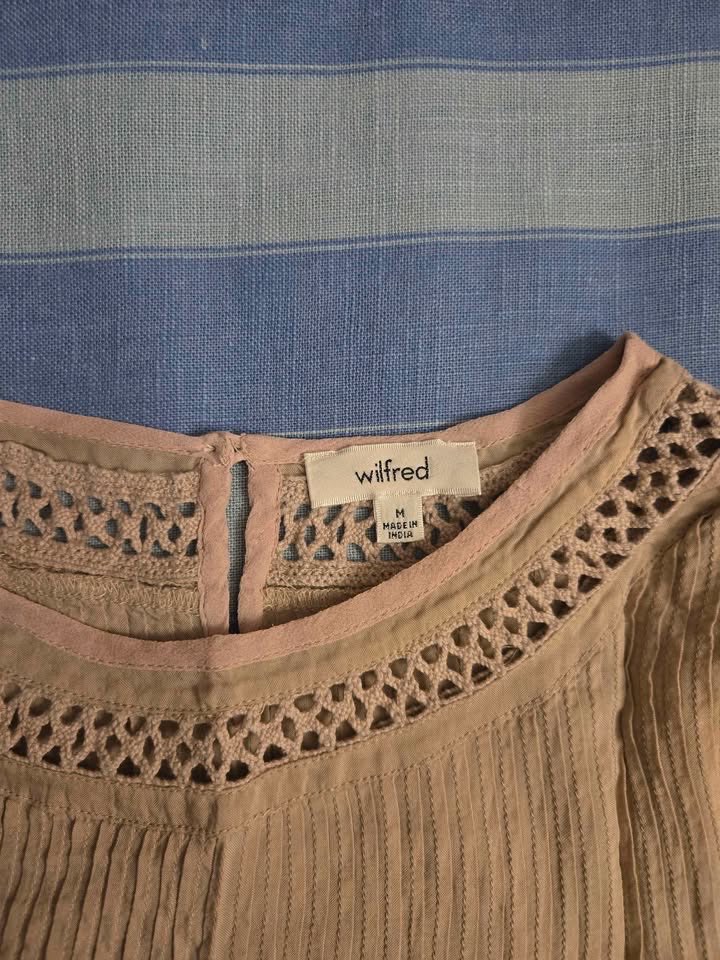 ARITZIA WILFRED BEAUDRY BOHO TOP/BLOUSE DUSTY PINK BEIGE MEDIUM - photo 4