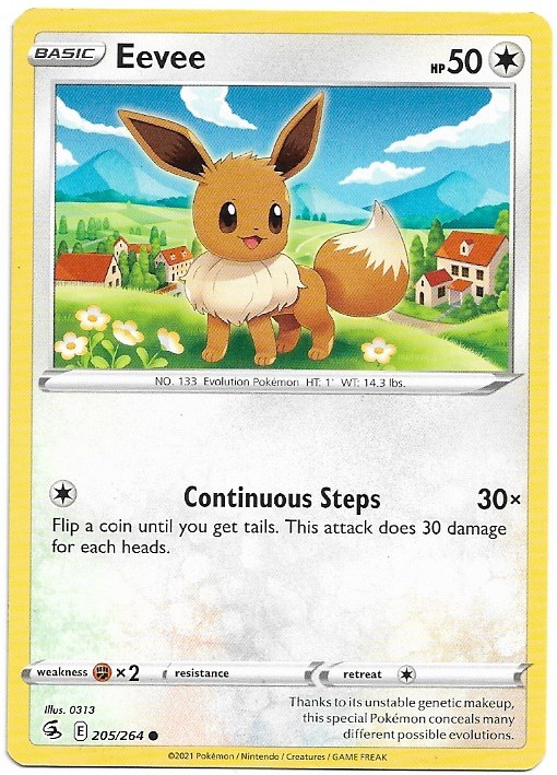 Pokemon Eevee 205/264 Fusion Strike Non-Holo P