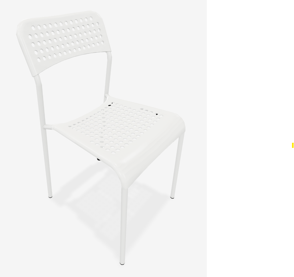 Two white simple chairs (IKEA SANDSBERG Chair) in this price.