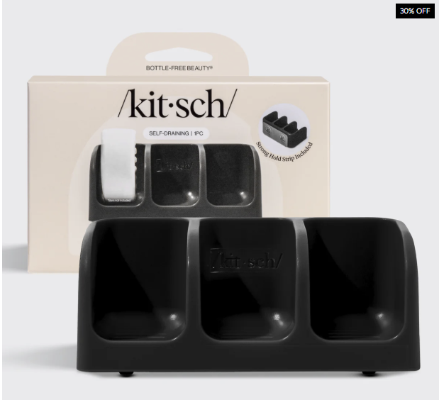 Black Self-Draining Soap Dish