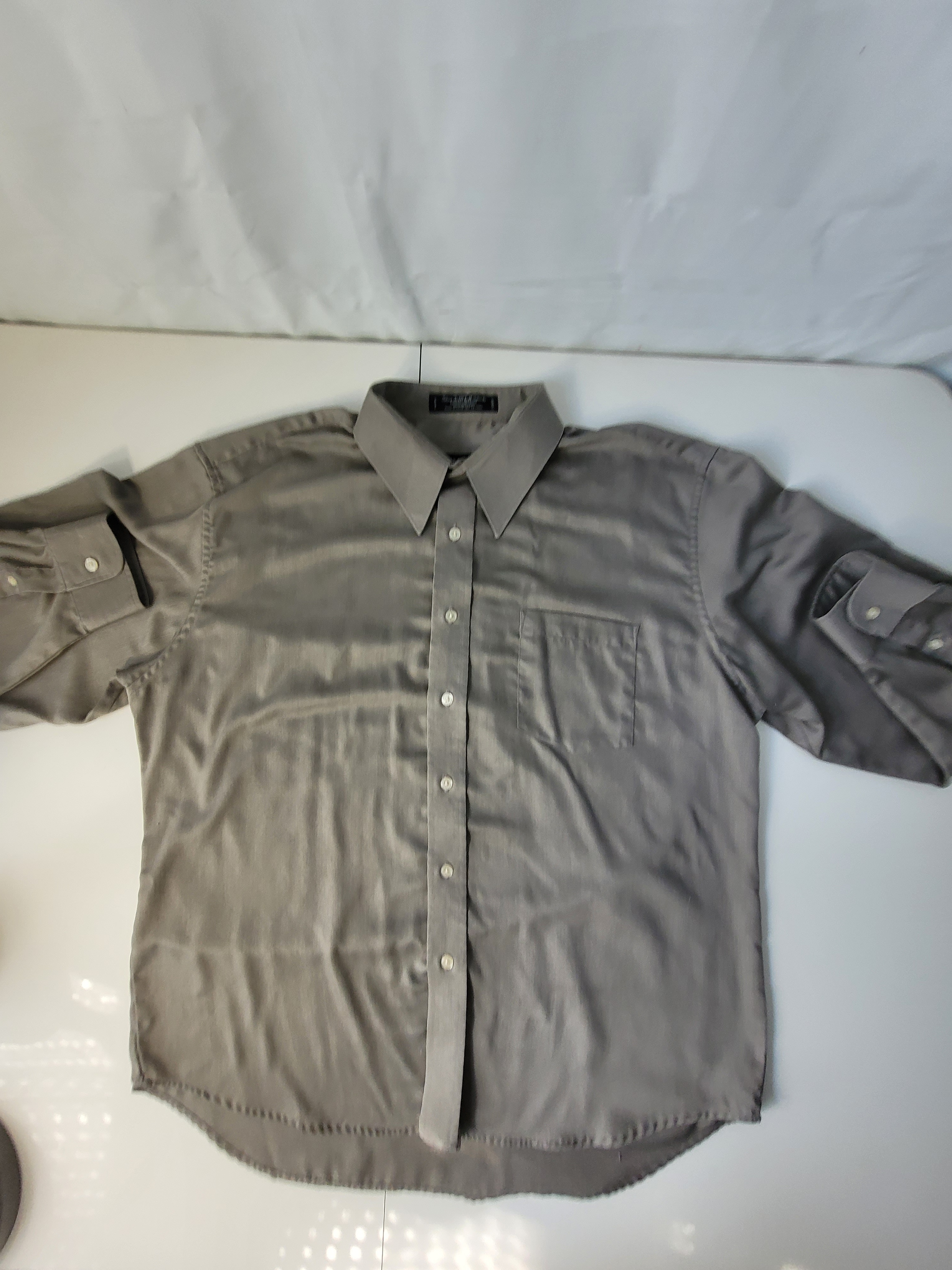 Geoffrey Beene Satinette Gray Dress Shirt 16.5 32/33 - photo 3