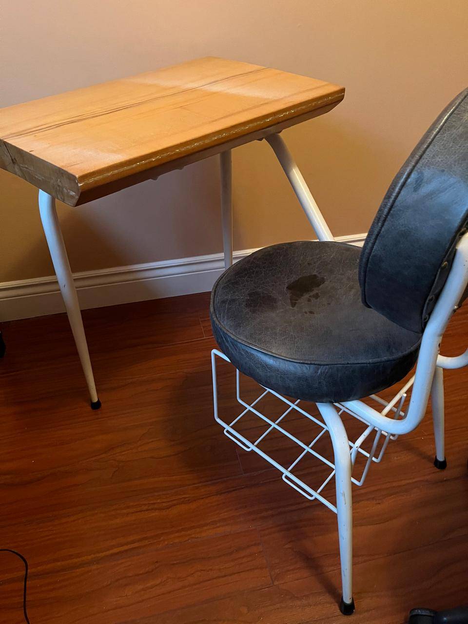 Vintage-Style Hand-Crafted Custom Wood Writing Desk-Chair Set - photo 3