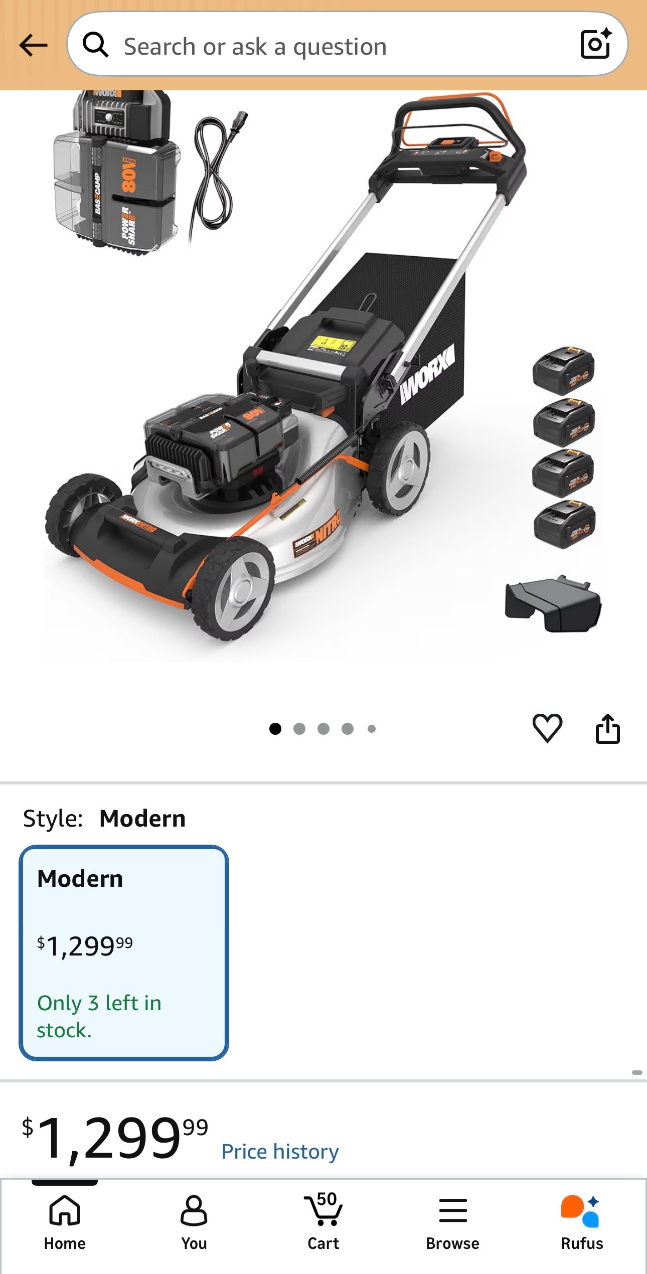 Cordless Lawn Mower 80V Brushless Motor 3-in-1 Self-Propelled